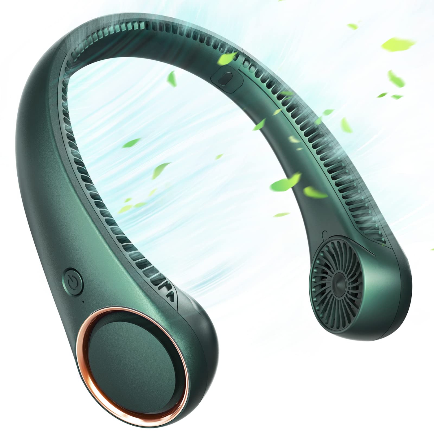 Neck Fan Portable Rechargeable, Battery Operated Neck Fans for Women 4000mAh, 360° Cooling, 3 Speeds Quiet, Personal Bladeless Small Fan Neck Cooler