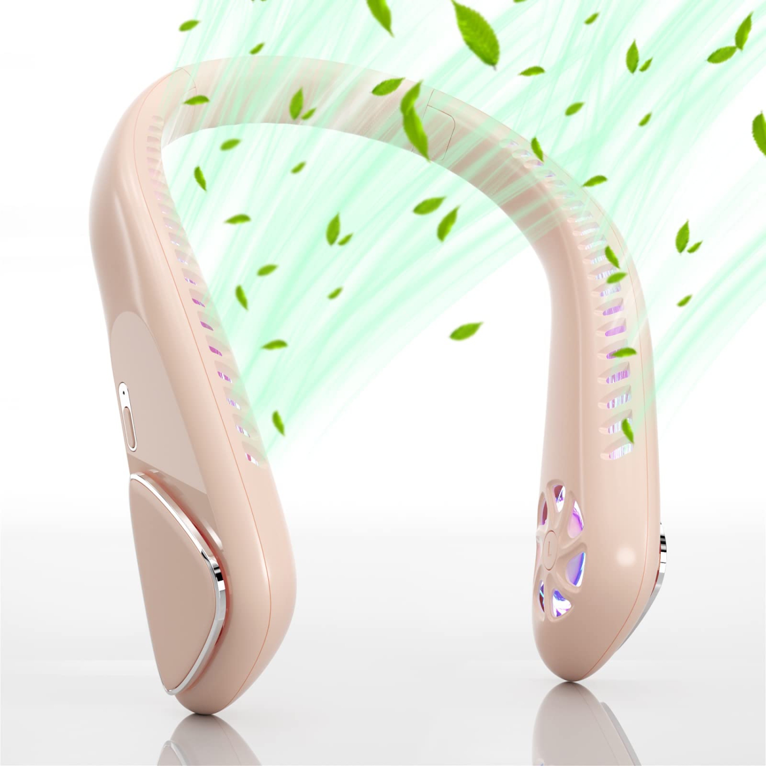 Ventilateur de cou sans pales - ventilateur personnel portatif de 6000mAh mm, ventilateurs à piles mains libres USB rechargeable