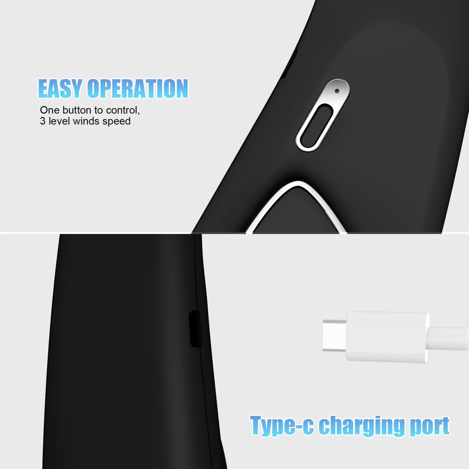 Bladeless Neck Fan - 6000mAh Portable Personal Fan, Hands-Free Battery Operated Fans USB Rechargeable