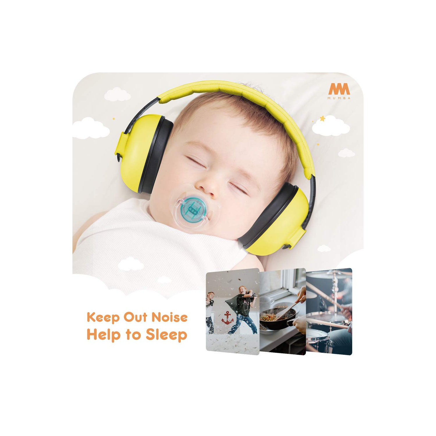 Écouteurs à suppression du bruit pour bébés et tout-petits - Casque antibruit Mumba pour bébés - 3 à 24 mois et plus
