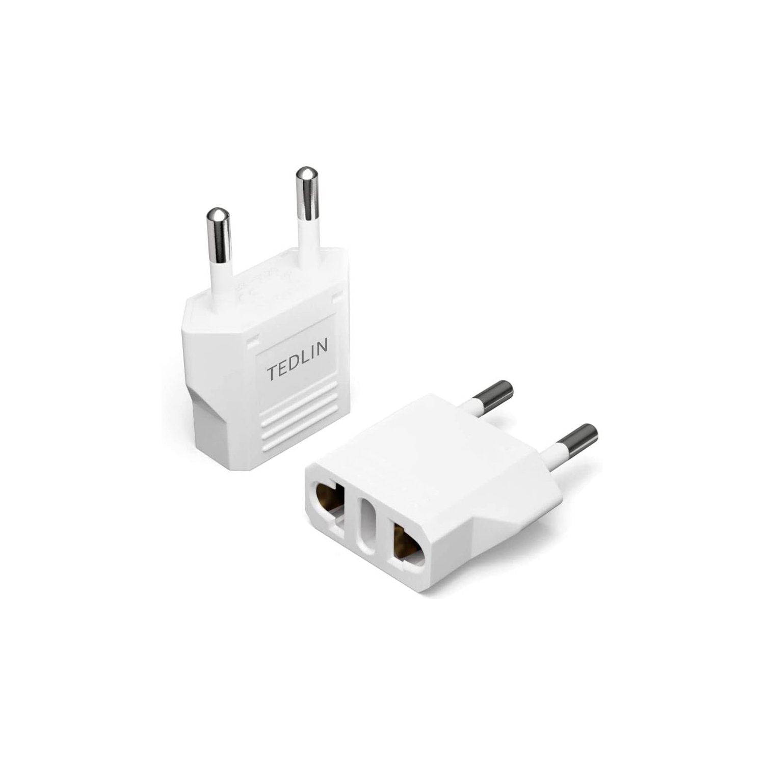 6 Pack of TEDLIN US/CA to European Plug Adapter Travel Power Plug Universal Power Jack Wall Plug Converter Input USA/Canada to Europe/Asia Socket