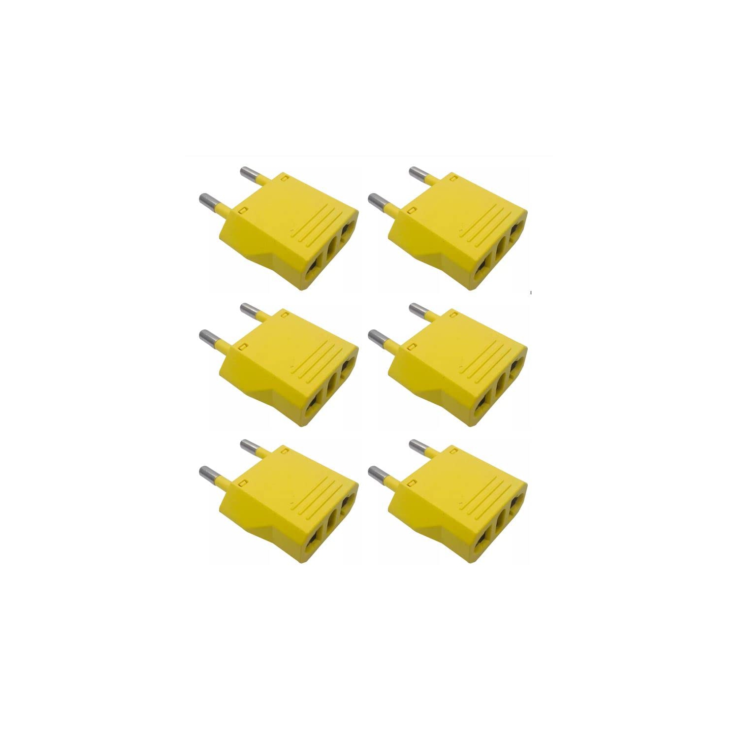 Paquet de 6 adaptateurs de fiche mâle de voyage US/CA vers prise mâle d'alimentation universelle Entrée de convertisseur de prise murale USA/Canada