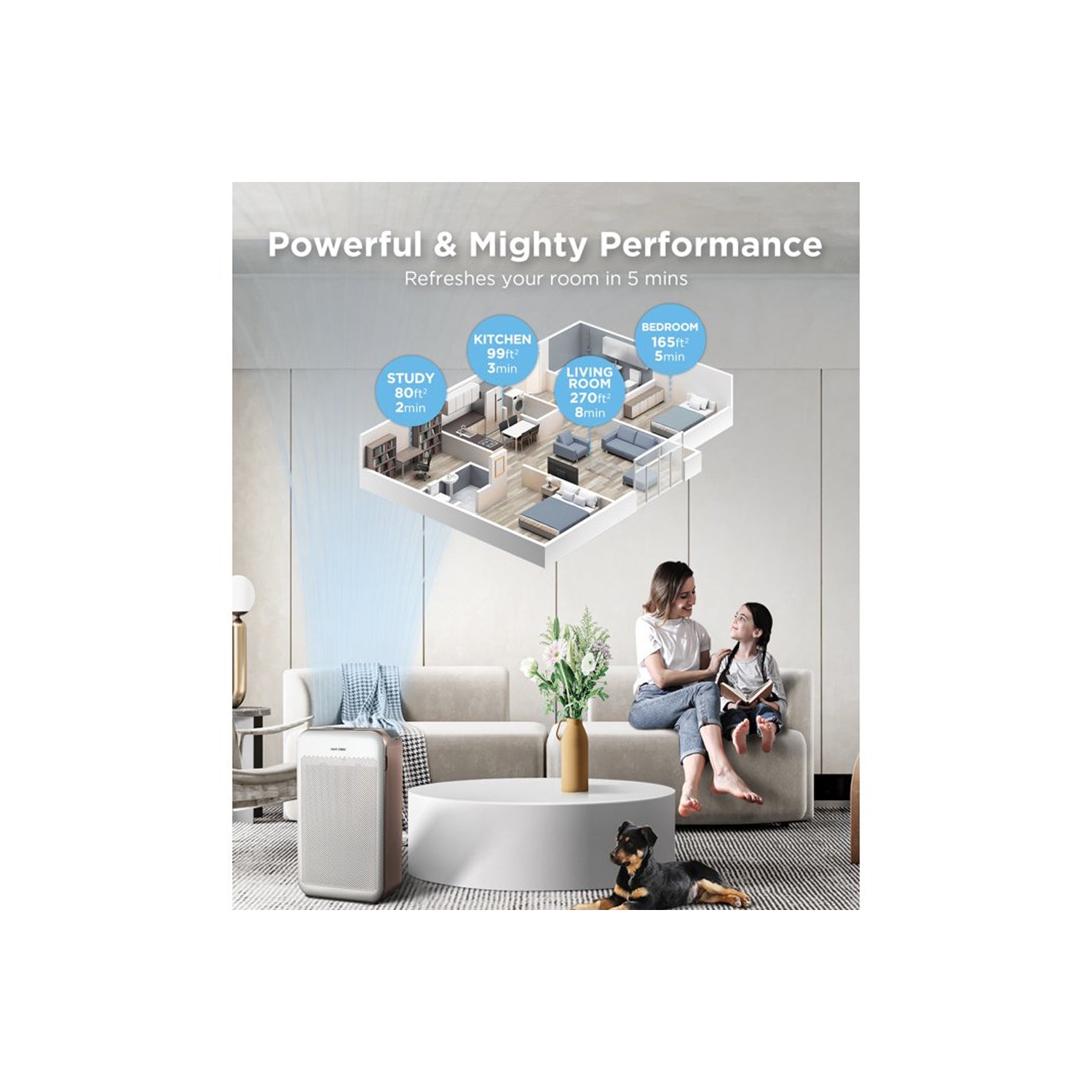 PURE CODE APU-S1WUS Air Purifier Washable Pre Filter H13 True HEPA