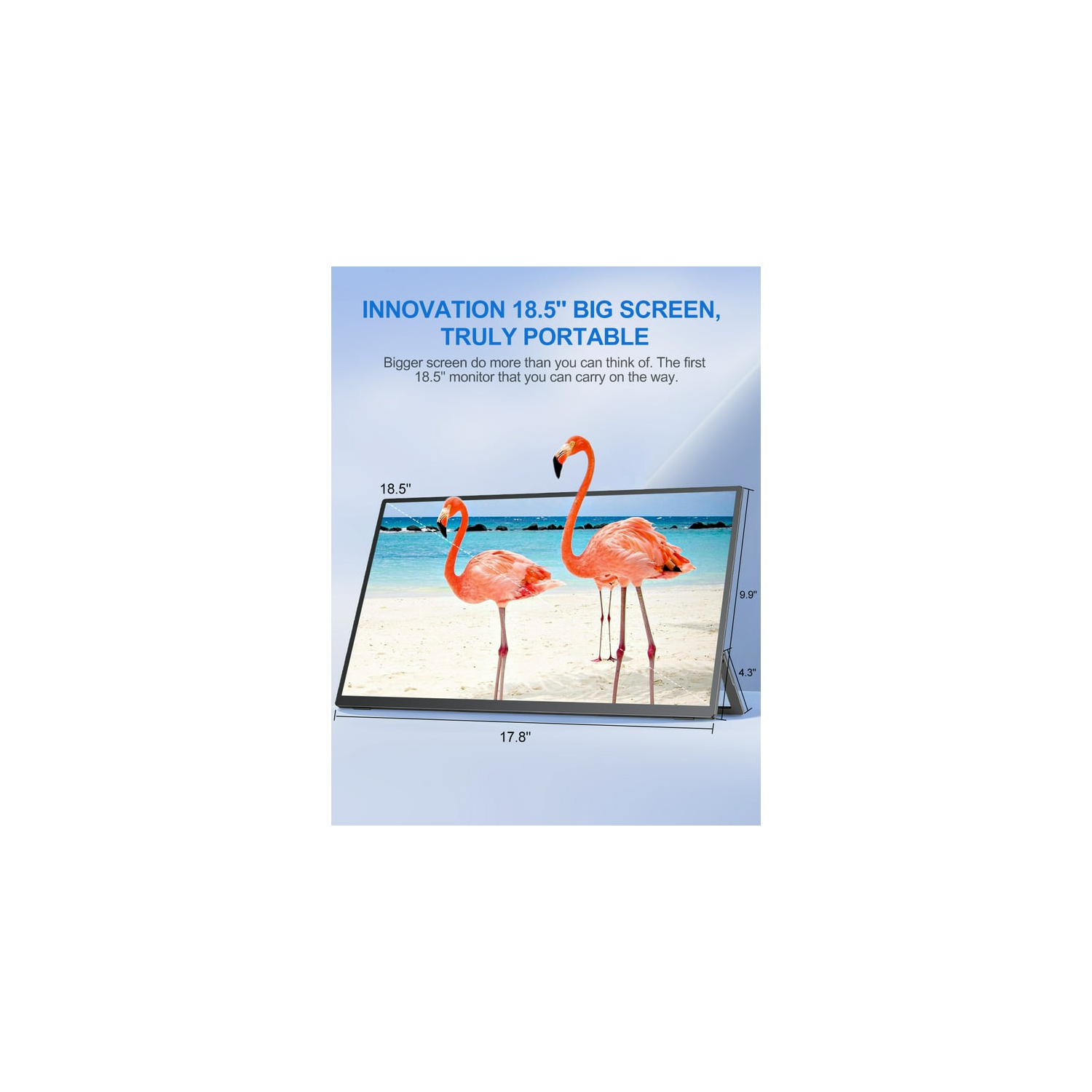 UPERFECT 18 UMax - Portable monitor 18.5" FHD 1080P W/ Adjustable Stand USB-C HDMI External Monitor