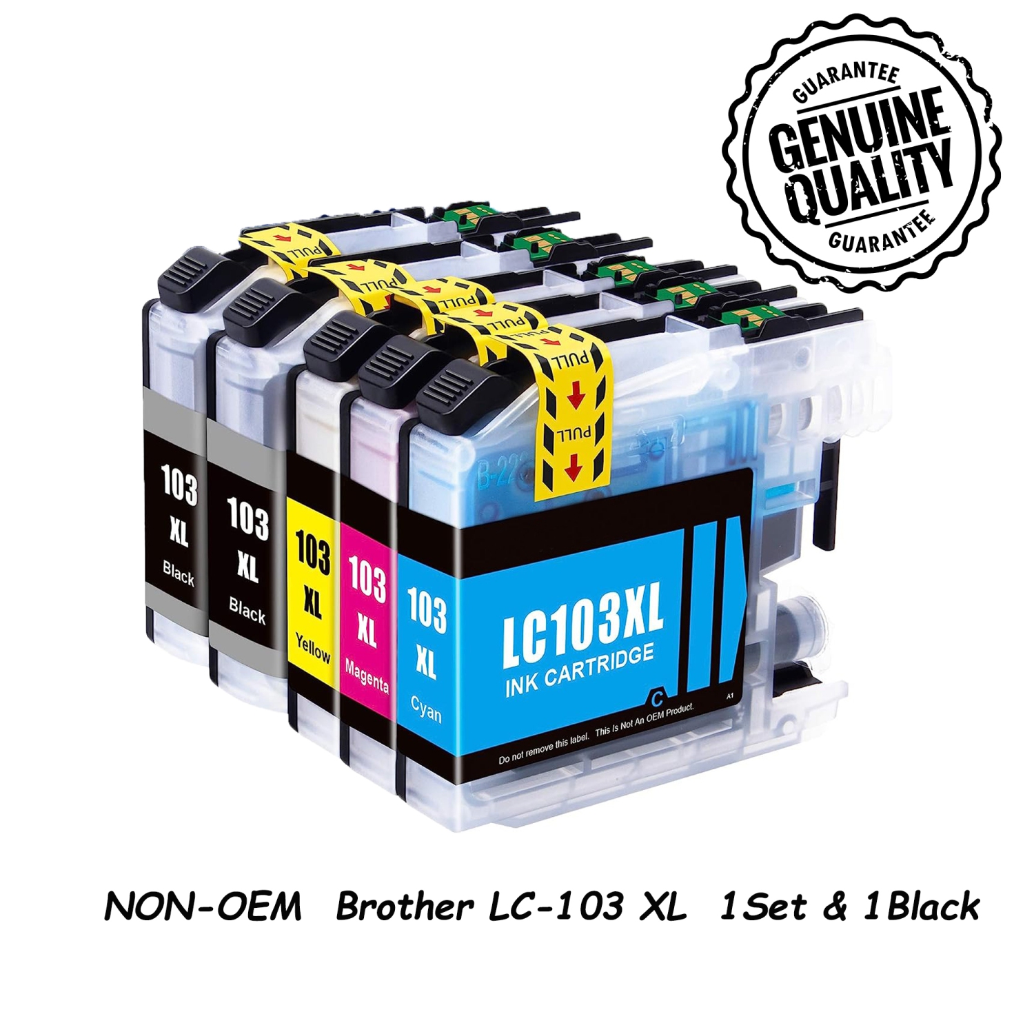 Remplacement compatible 1 ensemble et 1BK pour cartouche d'encre Brother LC103XL LC-103 LC-103XL Brother MFC J870DW J450DW J470DW J650DW J4410DW