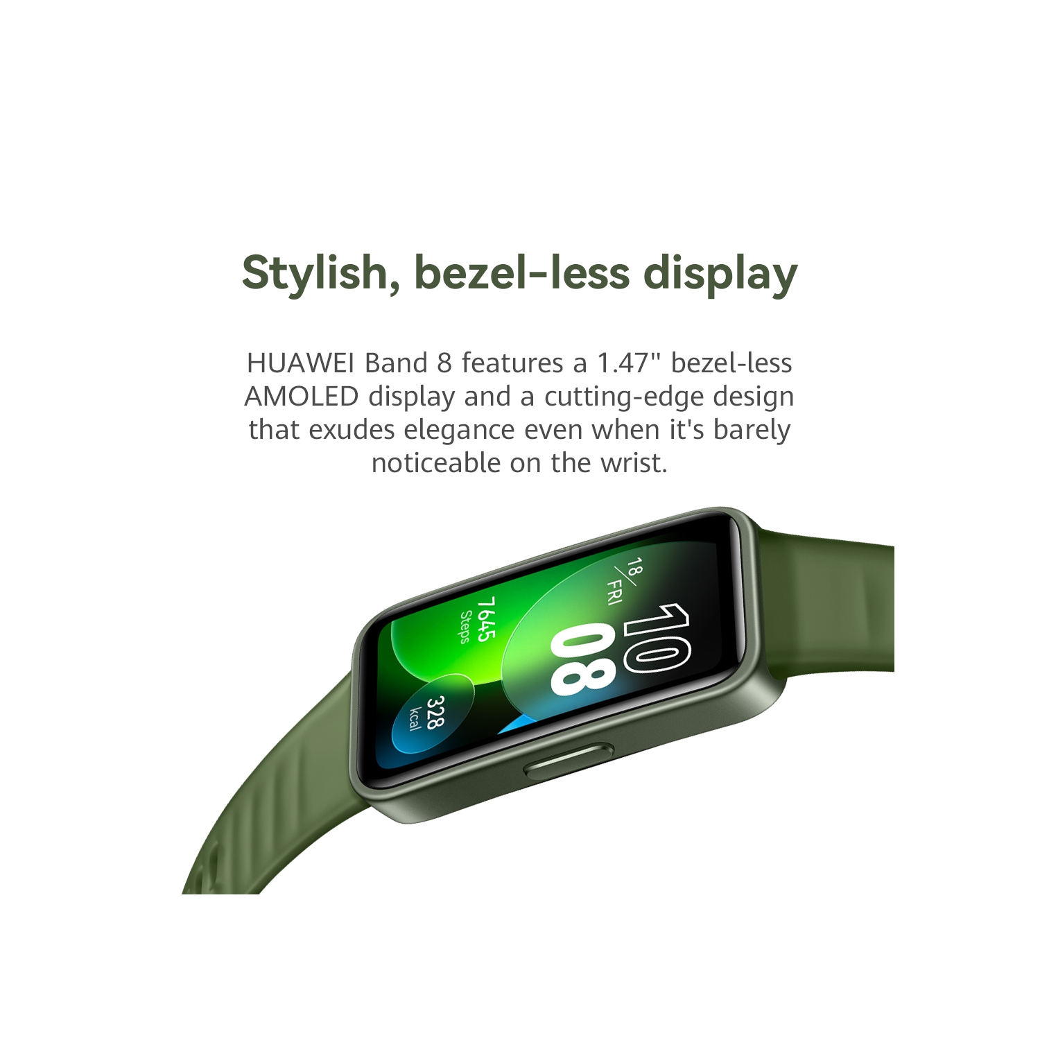 HUAWEI Band 8, Ultra-Slim Design, 2-week battery life, SpO2 Blood Oxygen & Heart Rate monitor, TruSleepTM 3.0, 100 Workout Modes, Midnight Black