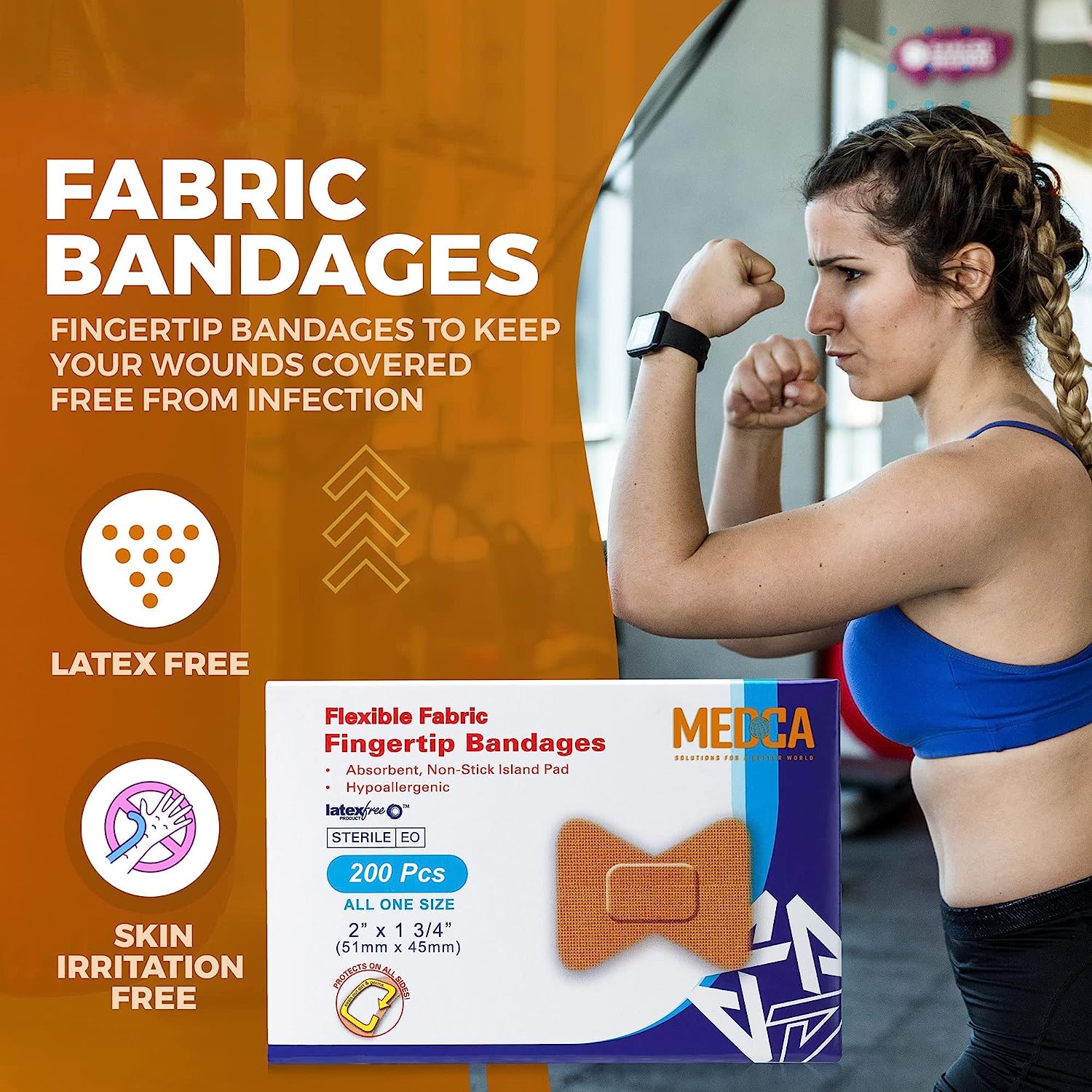 Flexible Fabric Bandages - Flex Fabric Adhesive Bandages Finger-Tip Bandages for Finger Care&nbsp;and to Protect Wounds from Infection -