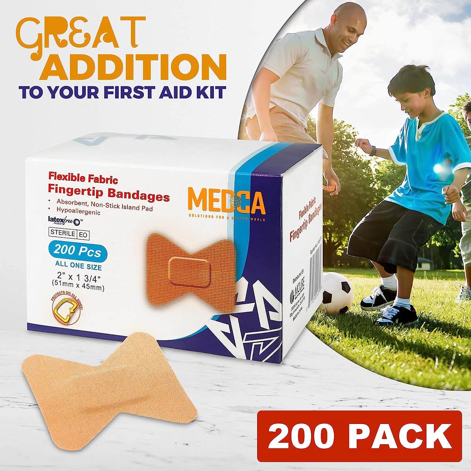 Flexible Fabric Bandages - Flex Fabric Adhesive Bandages Finger-Tip Bandages for Finger Care&nbsp;and to Protect Wounds from Infection -