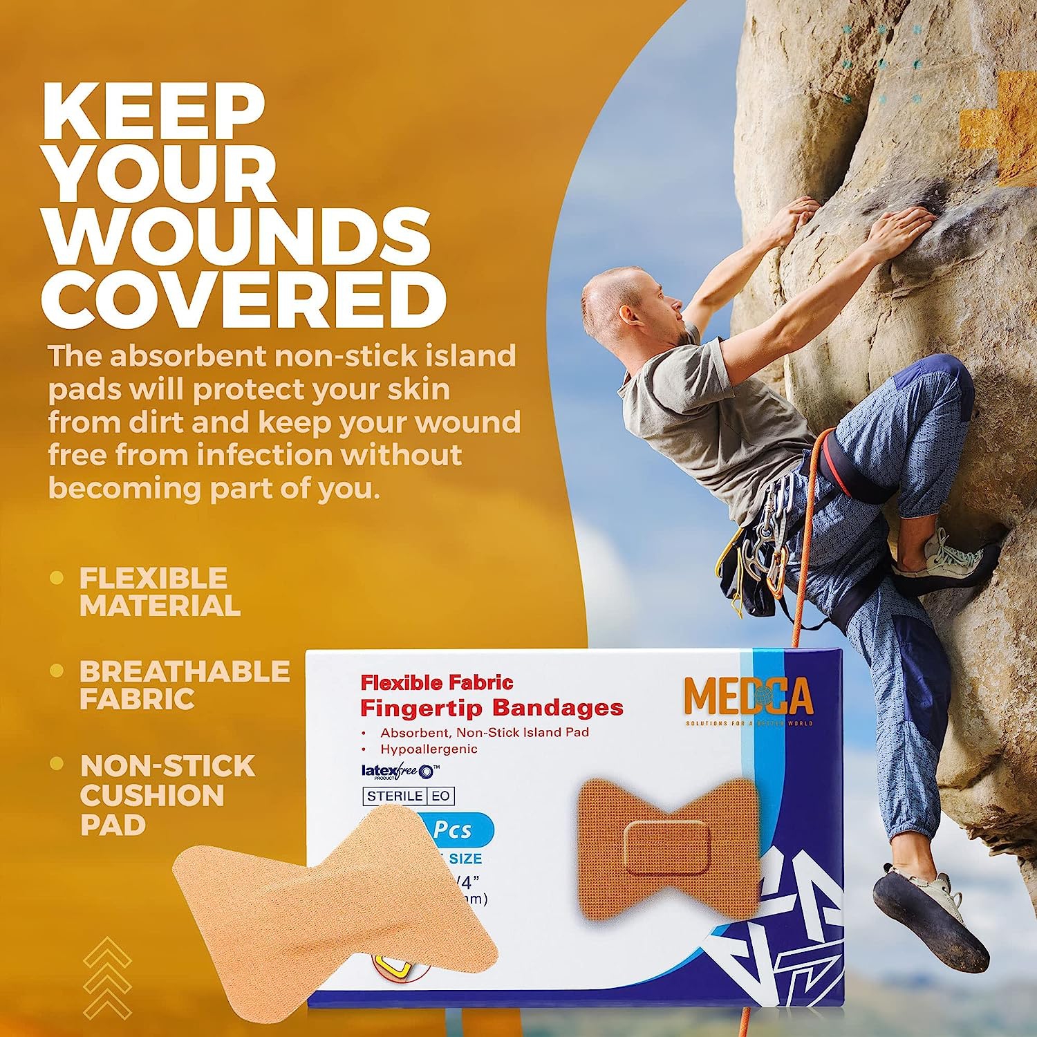 Flexible Fabric Bandages - Flex Fabric Adhesive Bandages Finger-Tip Bandages for Finger Care&nbsp;and to Protect Wounds from Infection -