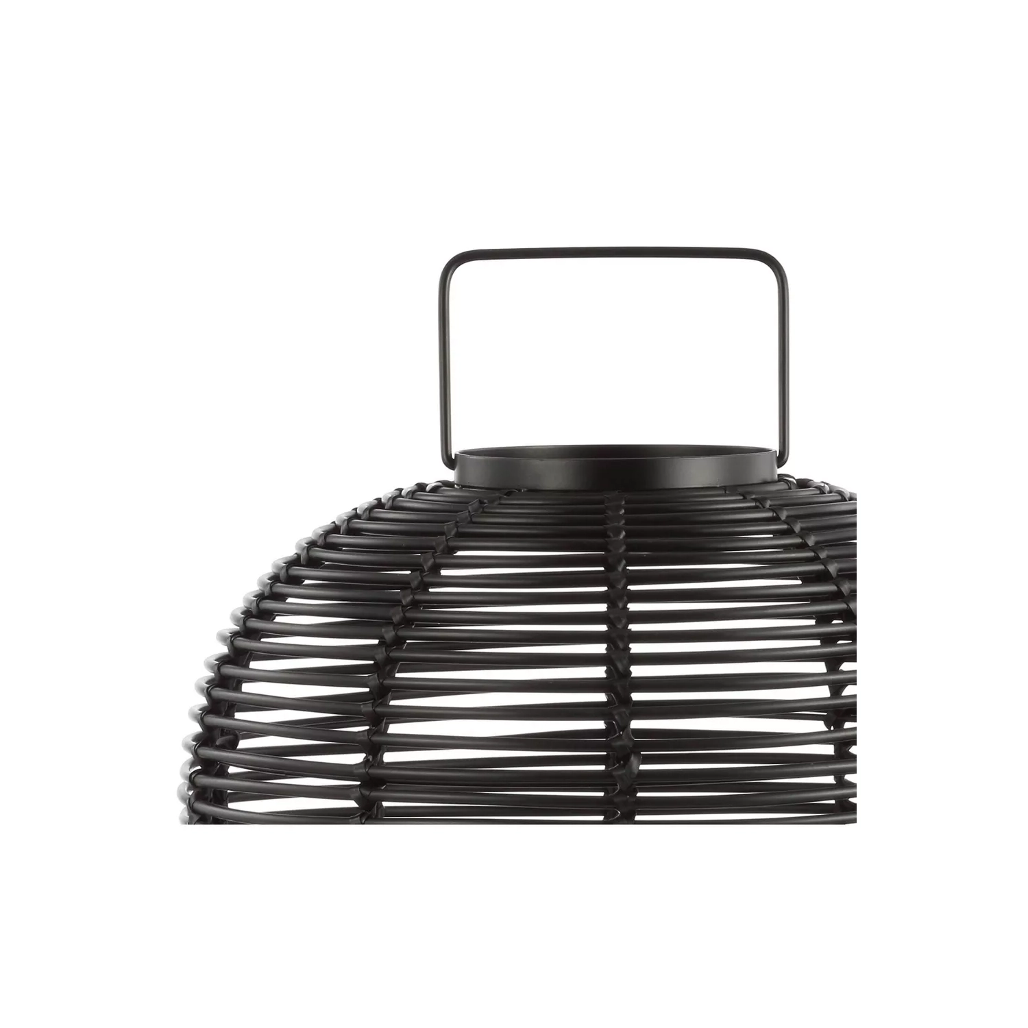 26.7" Outdoor Woven Oval Asian Lantern Black