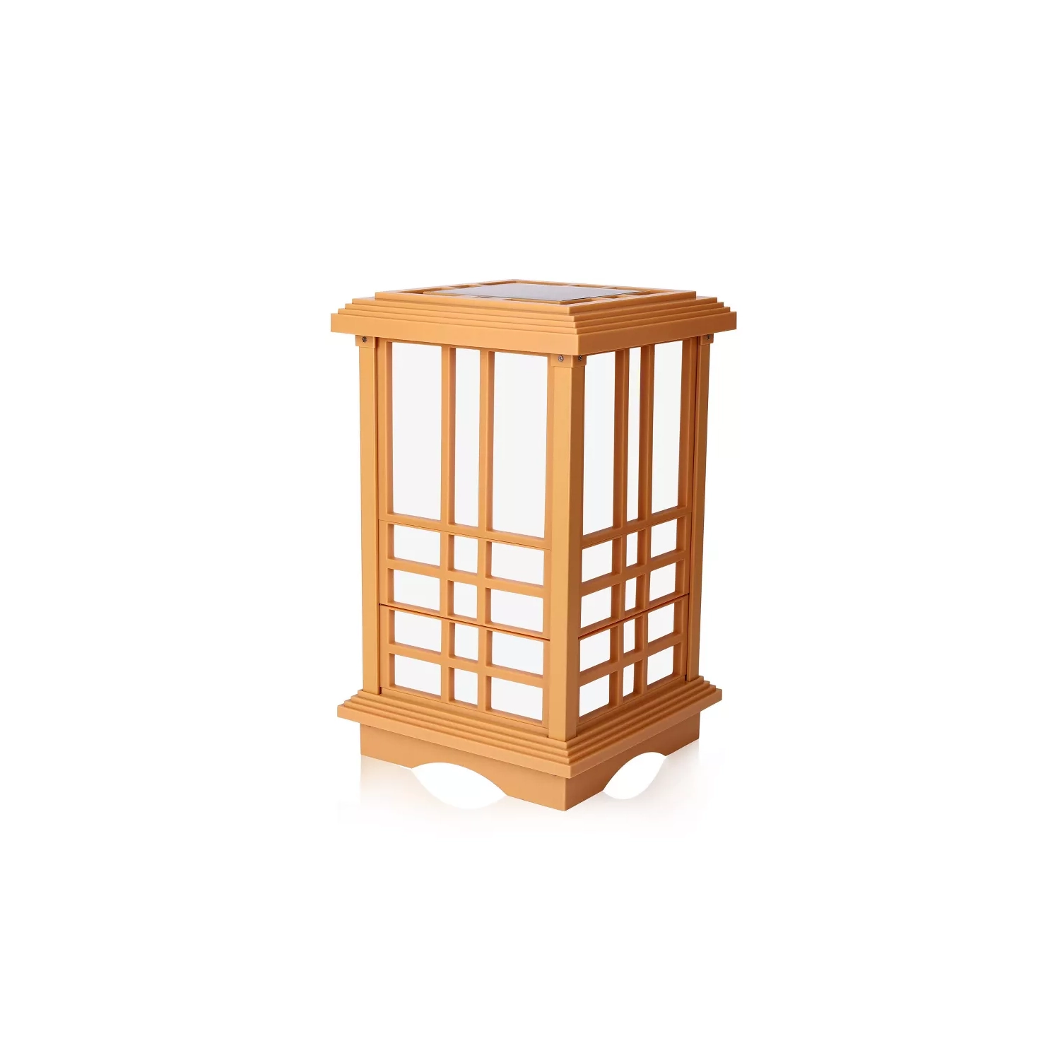 15.6" Solar Zen Led Outdoor Lantern Amber/white Light