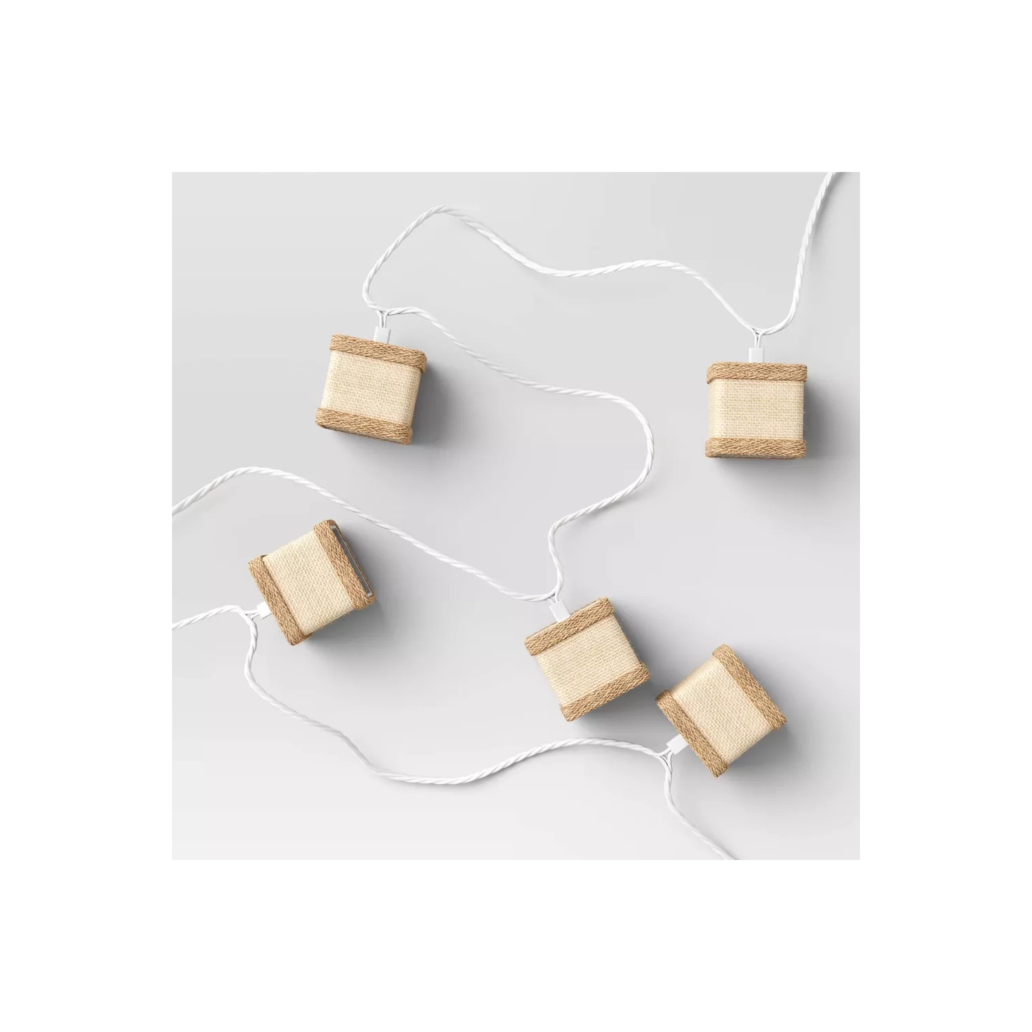 Guirlande de lumières à lanterne carrée Boho, 10ct pi