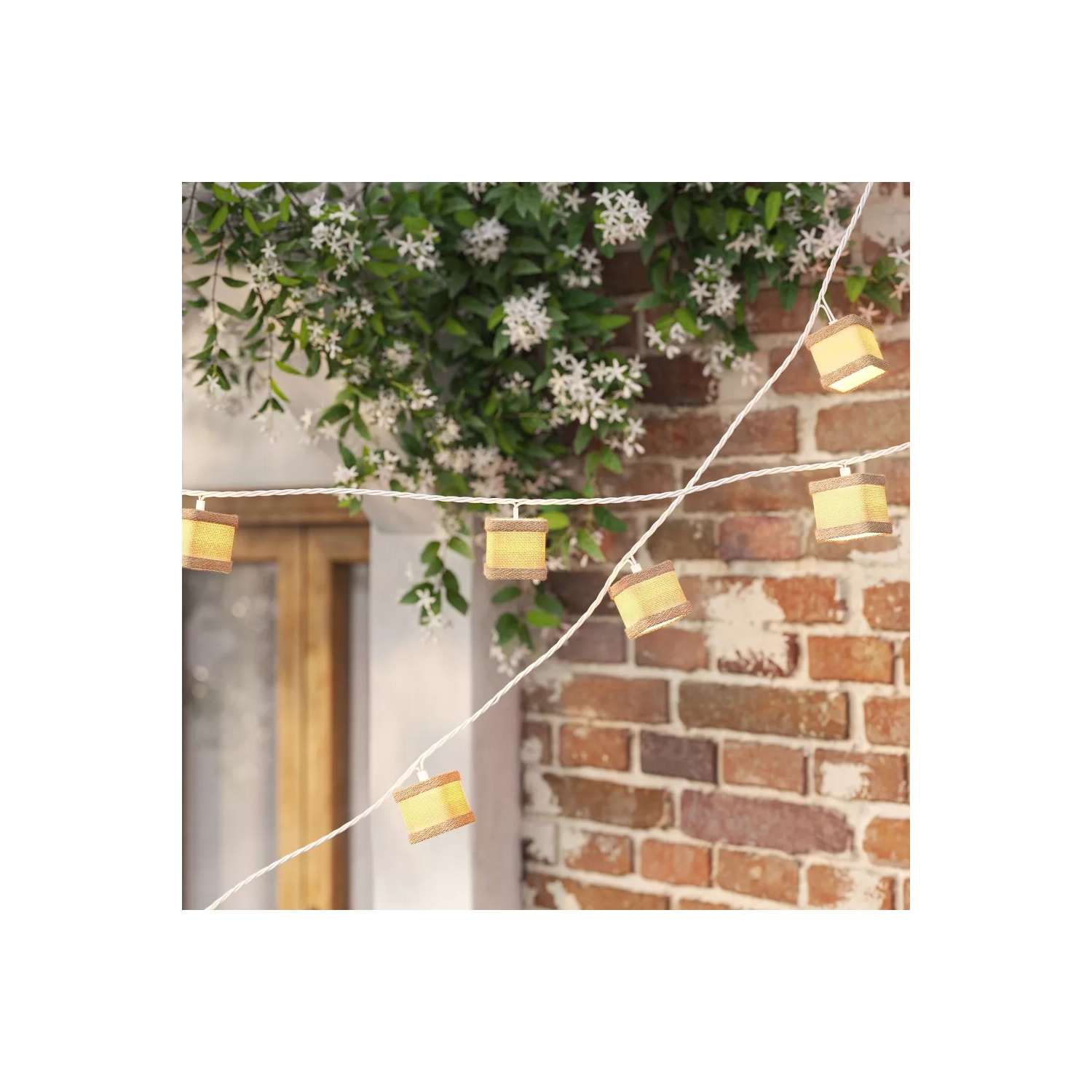 Guirlande de lumières à lanterne carrée Boho, 10ct pi