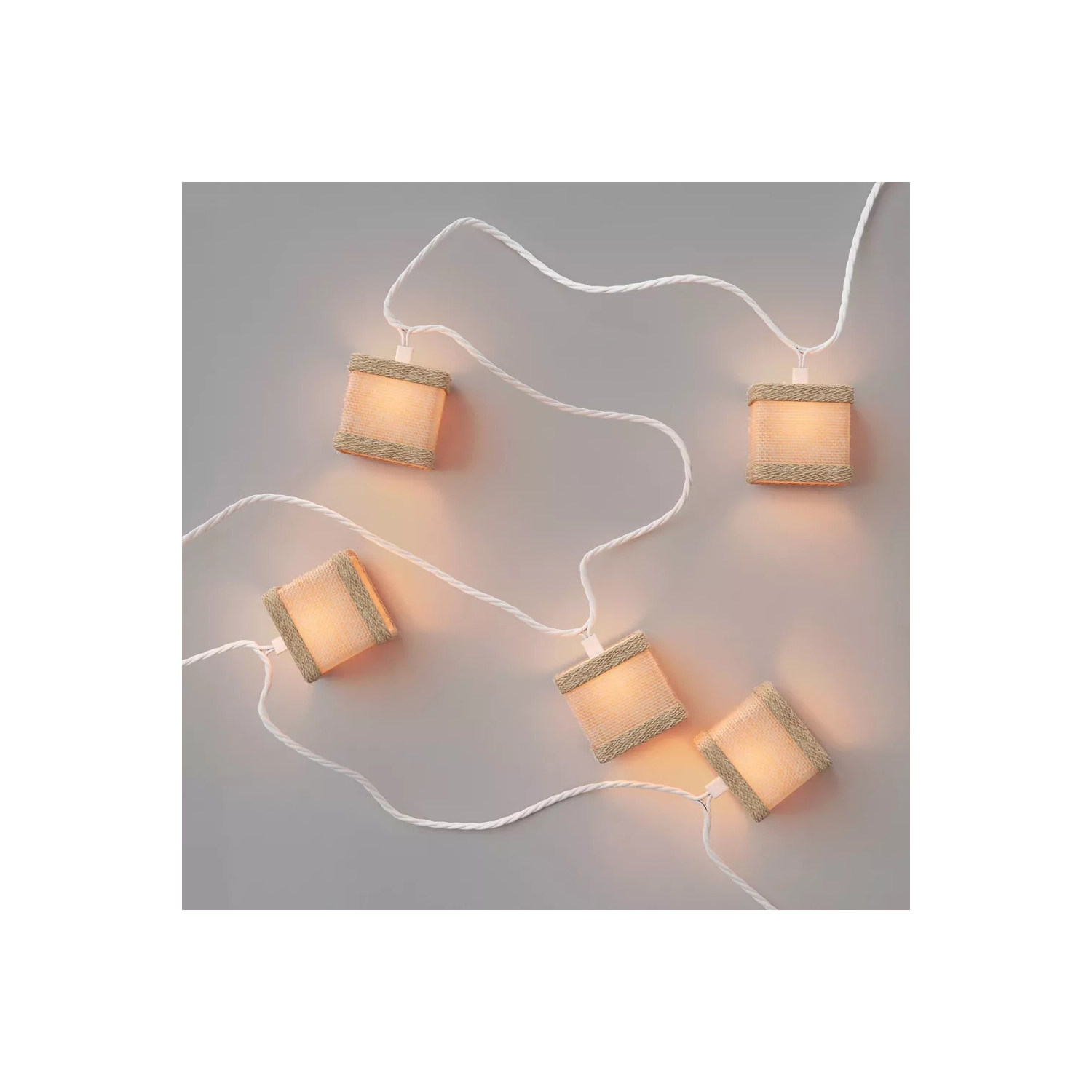 Guirlande de lumières à lanterne carrée Boho, 10ct pi