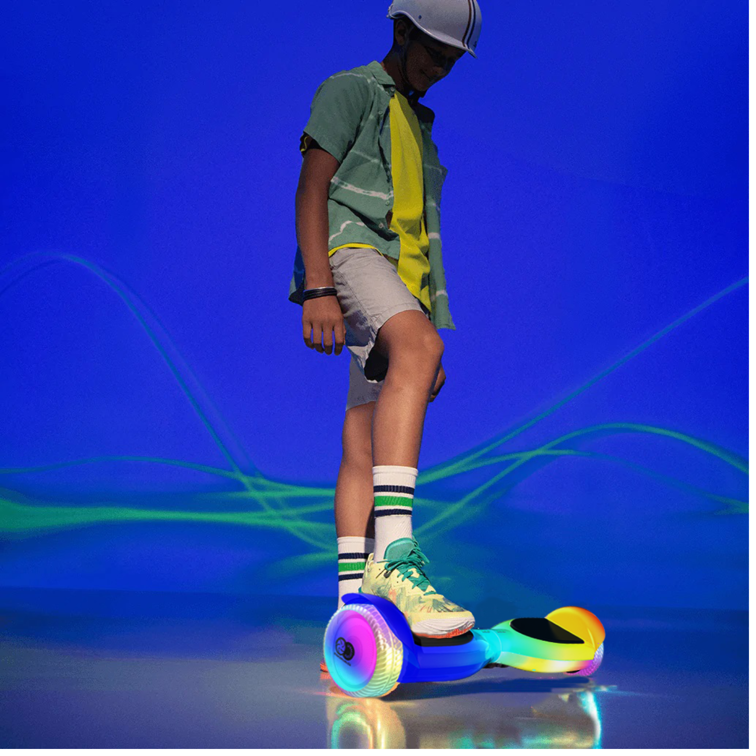 Refurbished (Good) Gyrocopters LED Luminous Hoverboard for kids - UL 2272, Bluetooth, LED wheels, Free Bag with No Fall Technology
