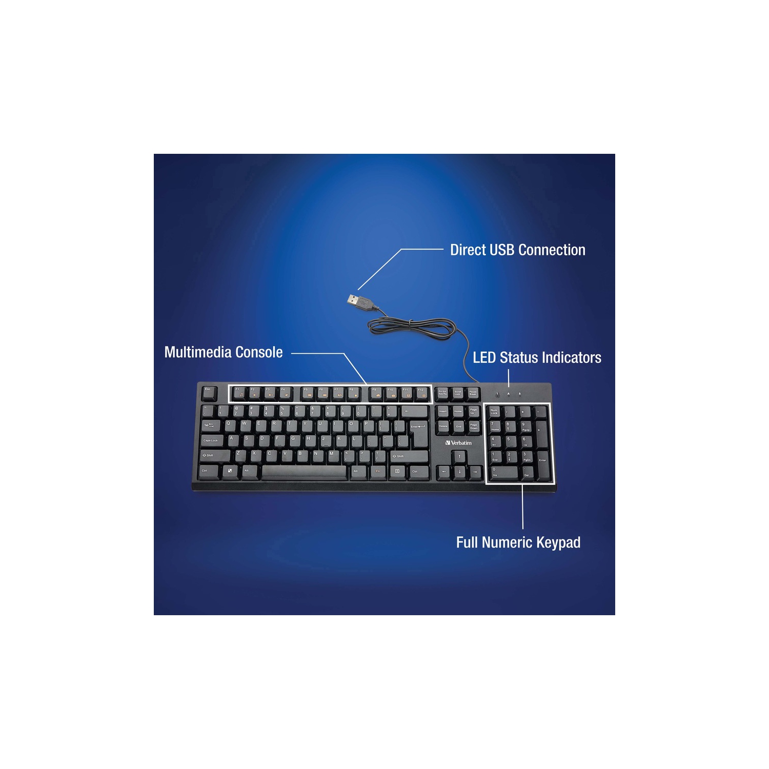 Verbatim Wired Optical Keyboard & Mouse Combo