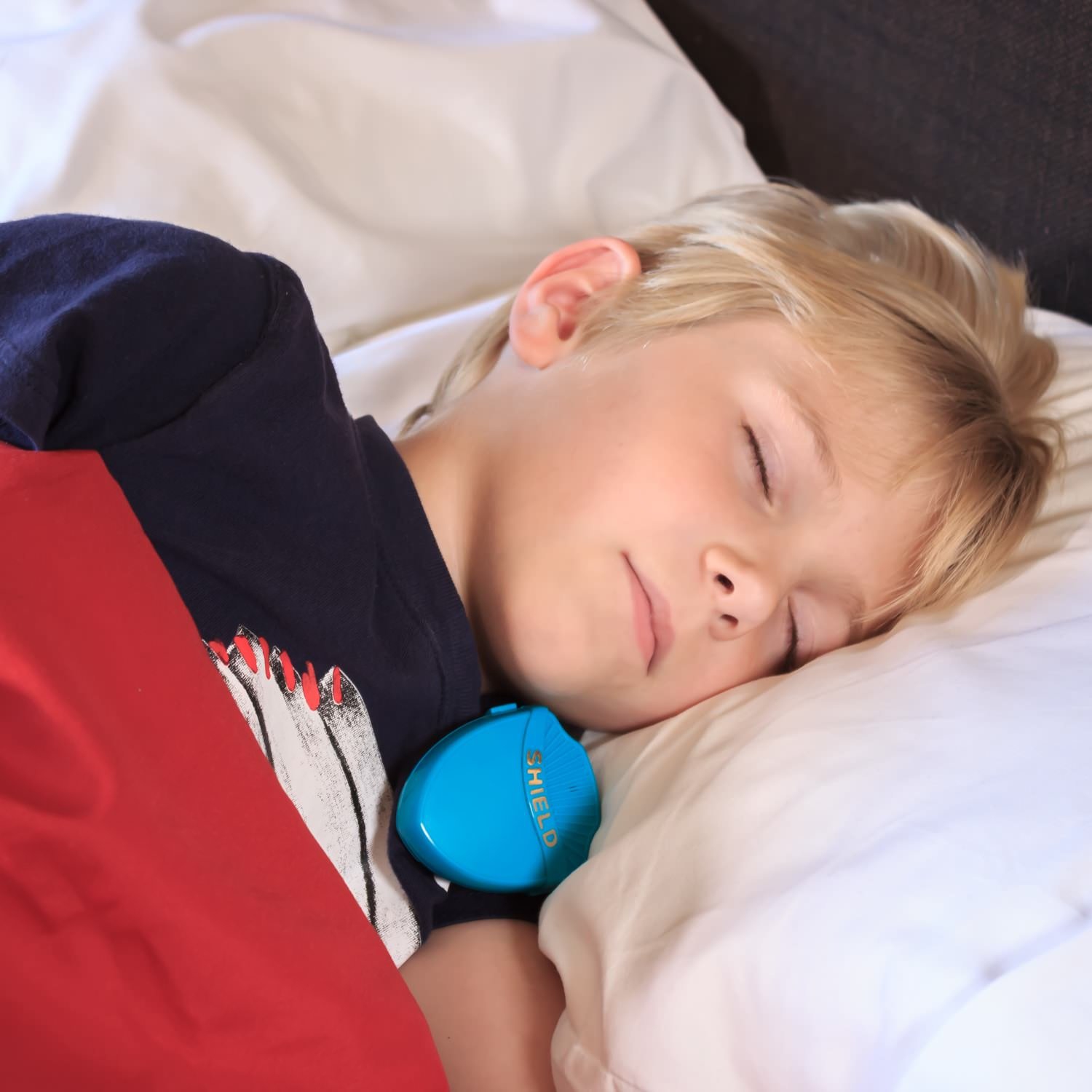 Shield Prime Bedwetting Alarm Enuresis for Boys & Girls with Loud Tone, Light & Vibration, Blue
