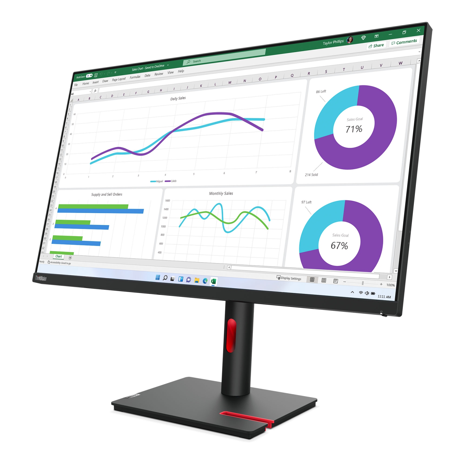 Lenovo ThinkVision 31.5" WQHD 60Hz 4ms IPS LED Monitor - Raven Black -