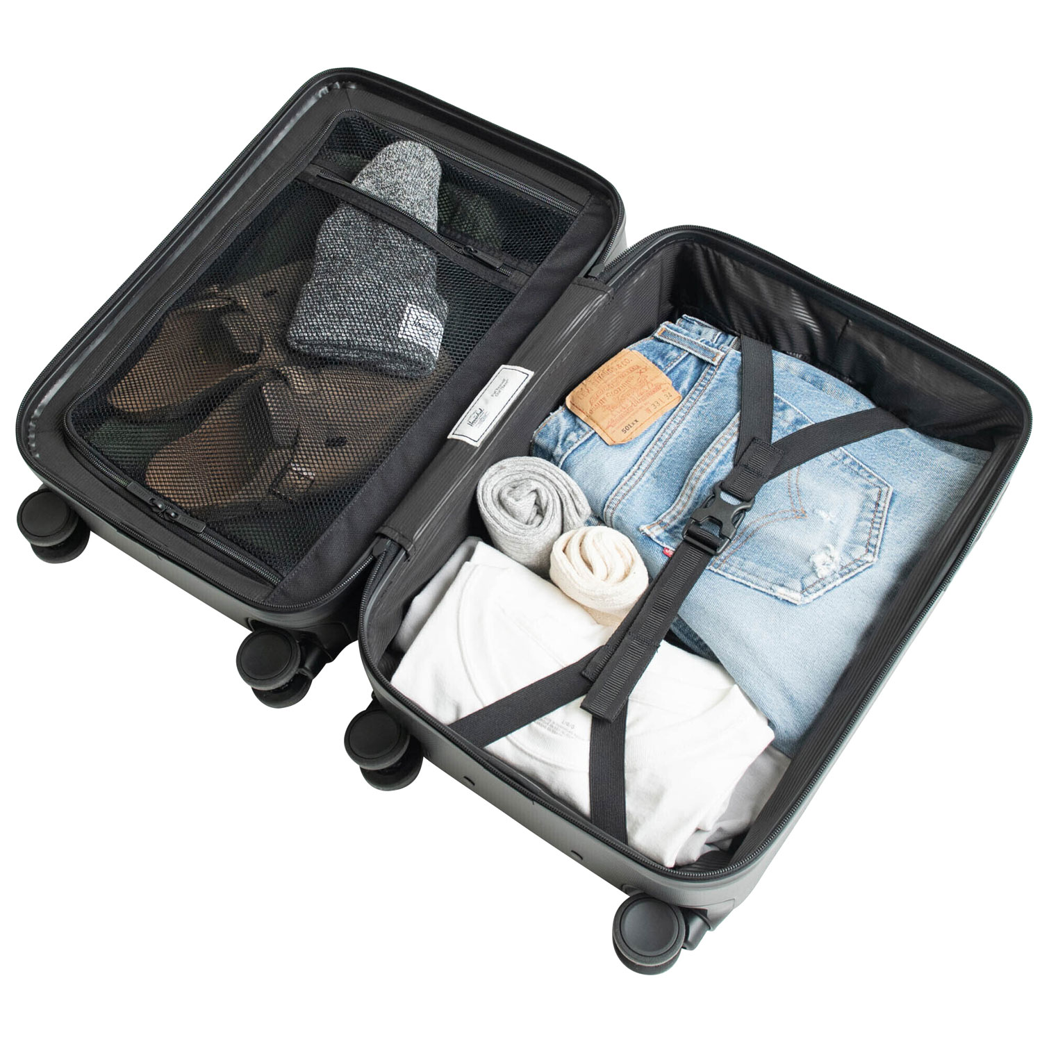 Herschel Supply Heritage 19.69" Hard Side Carry-On Luggage - Black