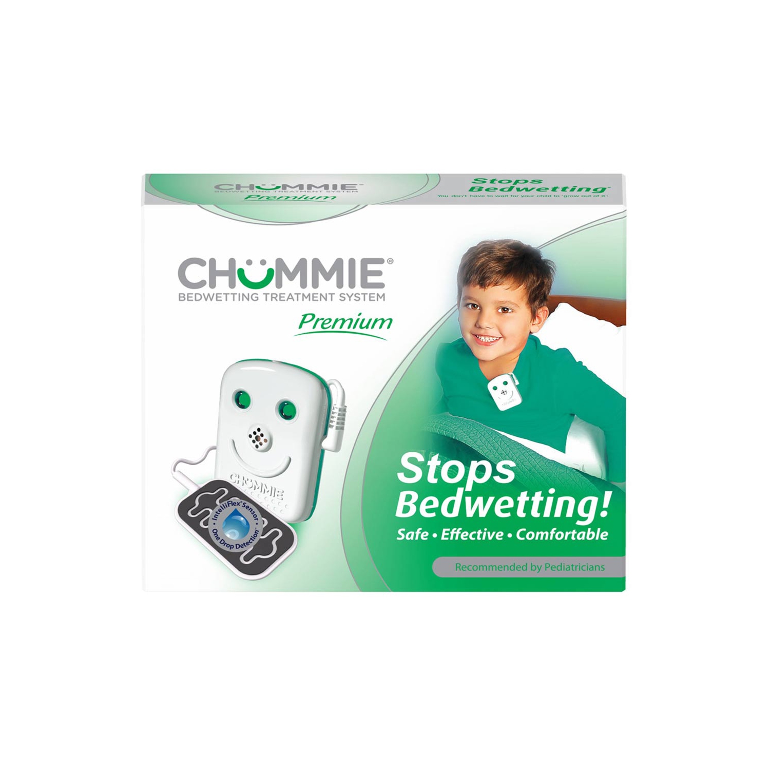 Chummie Premium alarme de mouillage de lit pour les personnes qui dorment profondément - système primé et cliniquement éprouvé avec sons forts,