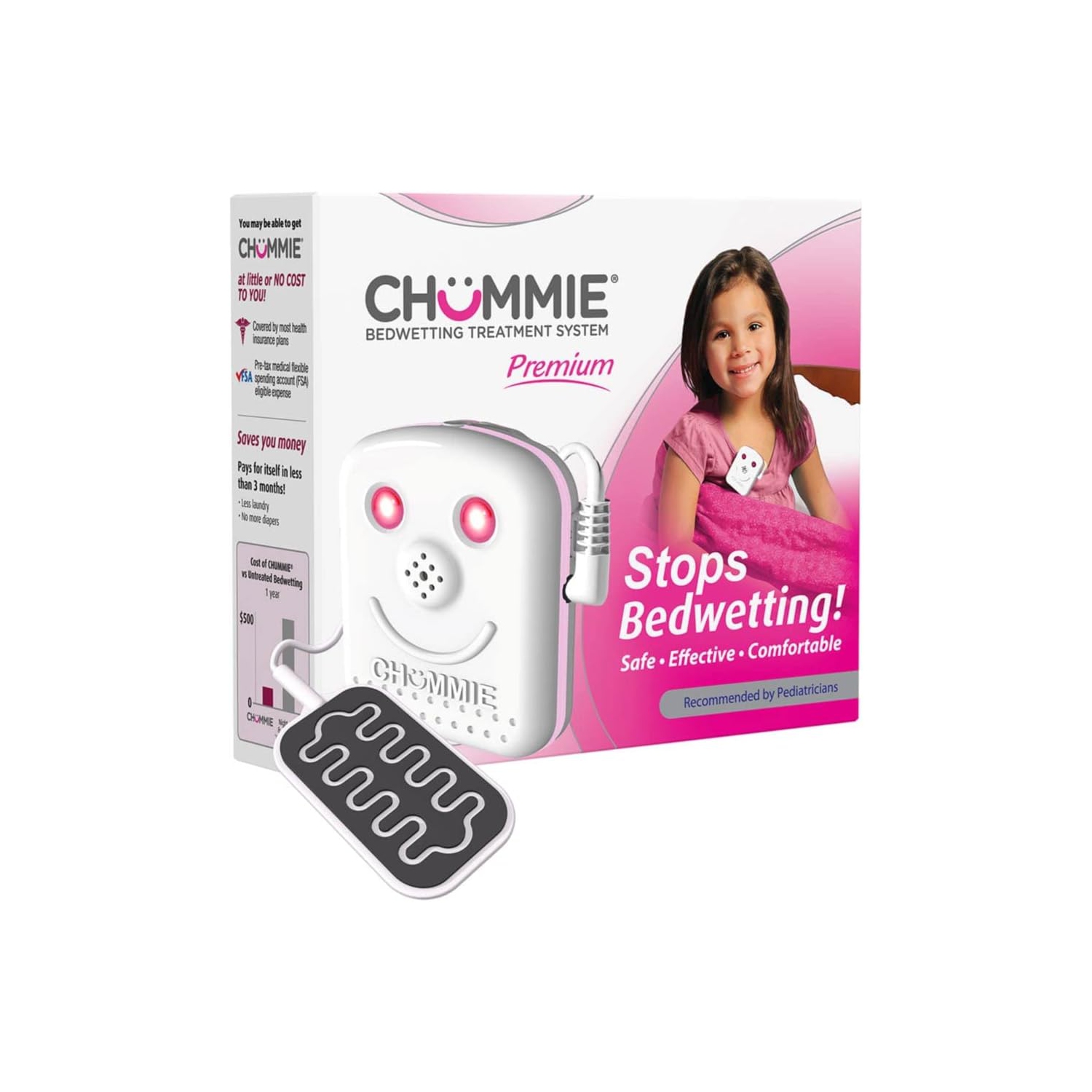 Chummie Premium alarme de mouillage de lit pour les personnes qui dorment profondément - système primé et cliniquement éprouvé avec des sons forts,