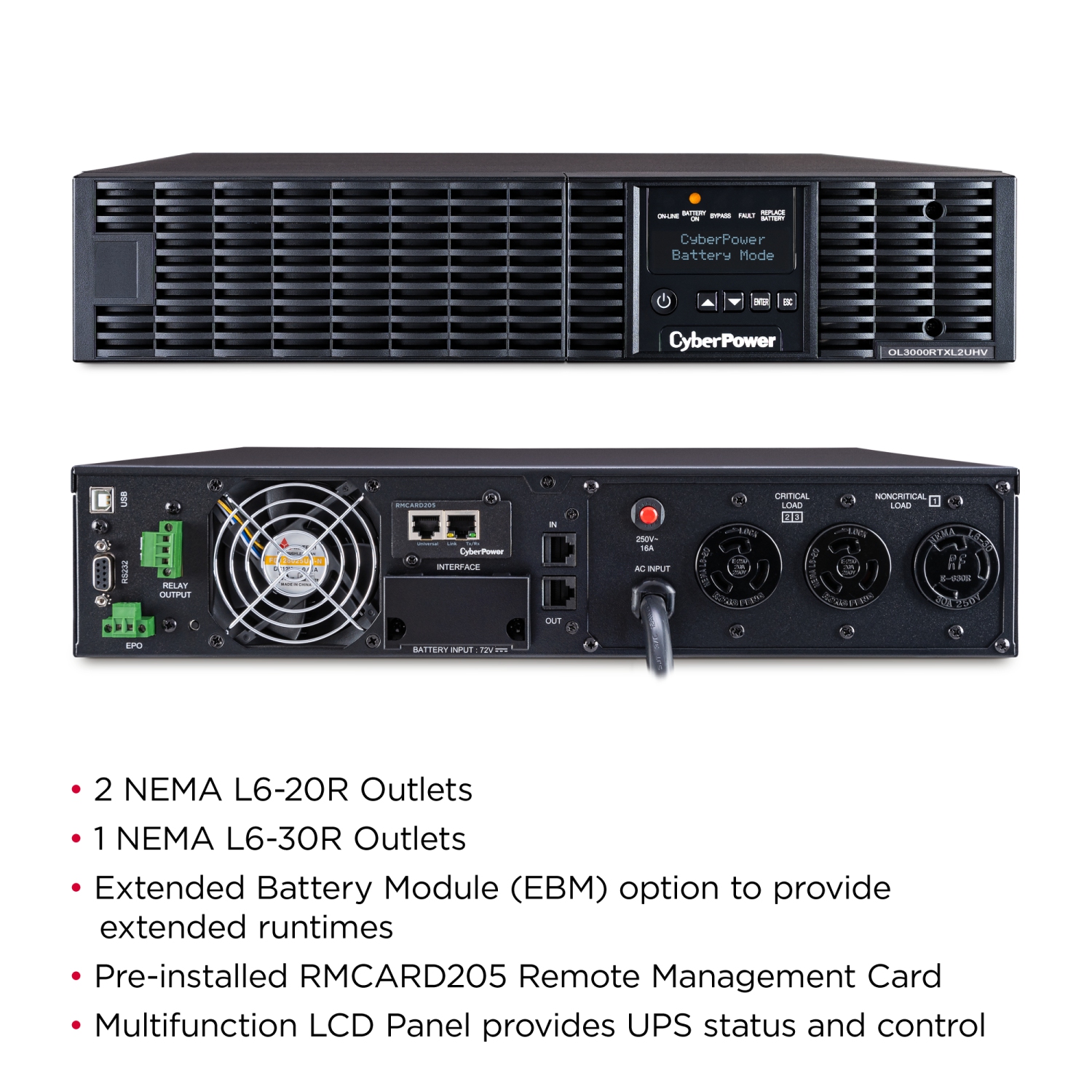 Système UPS d'alimentation sans coupure de 3000VA va de CyberPower