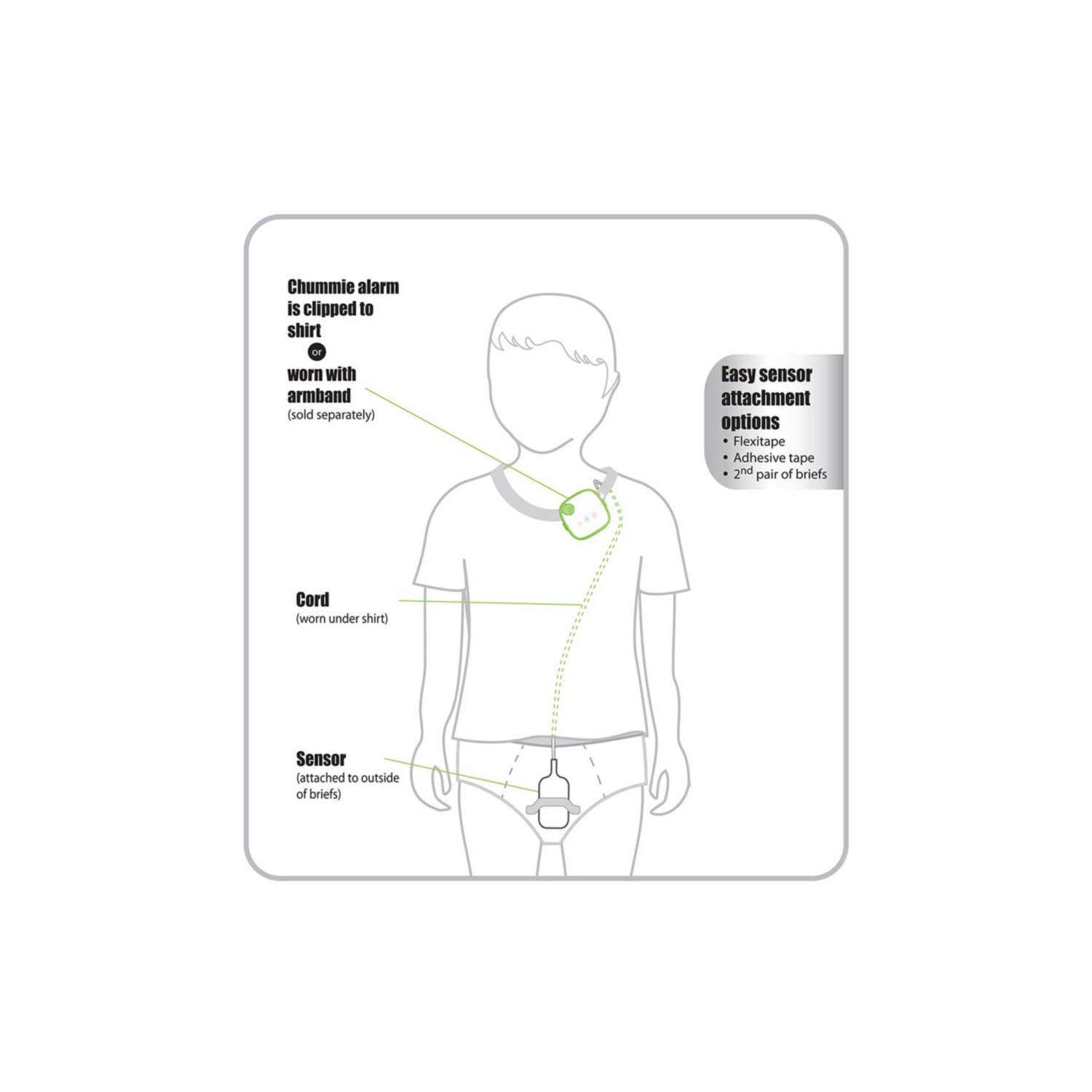 Alarme de mouillage de lit Chummie Elite pour enfants et sommeil profond système d'alarme de mouillage de lit primé avec sons forts et vibrations