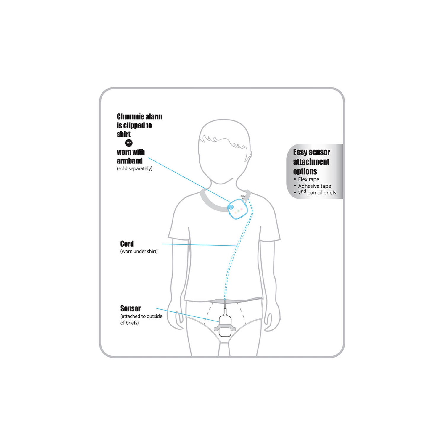 Alarme de mouillage de lit Chummie Elite pour enfants et sommeil profond système d'alarme de mouillage de lit primé avec sons forts et vibrations
