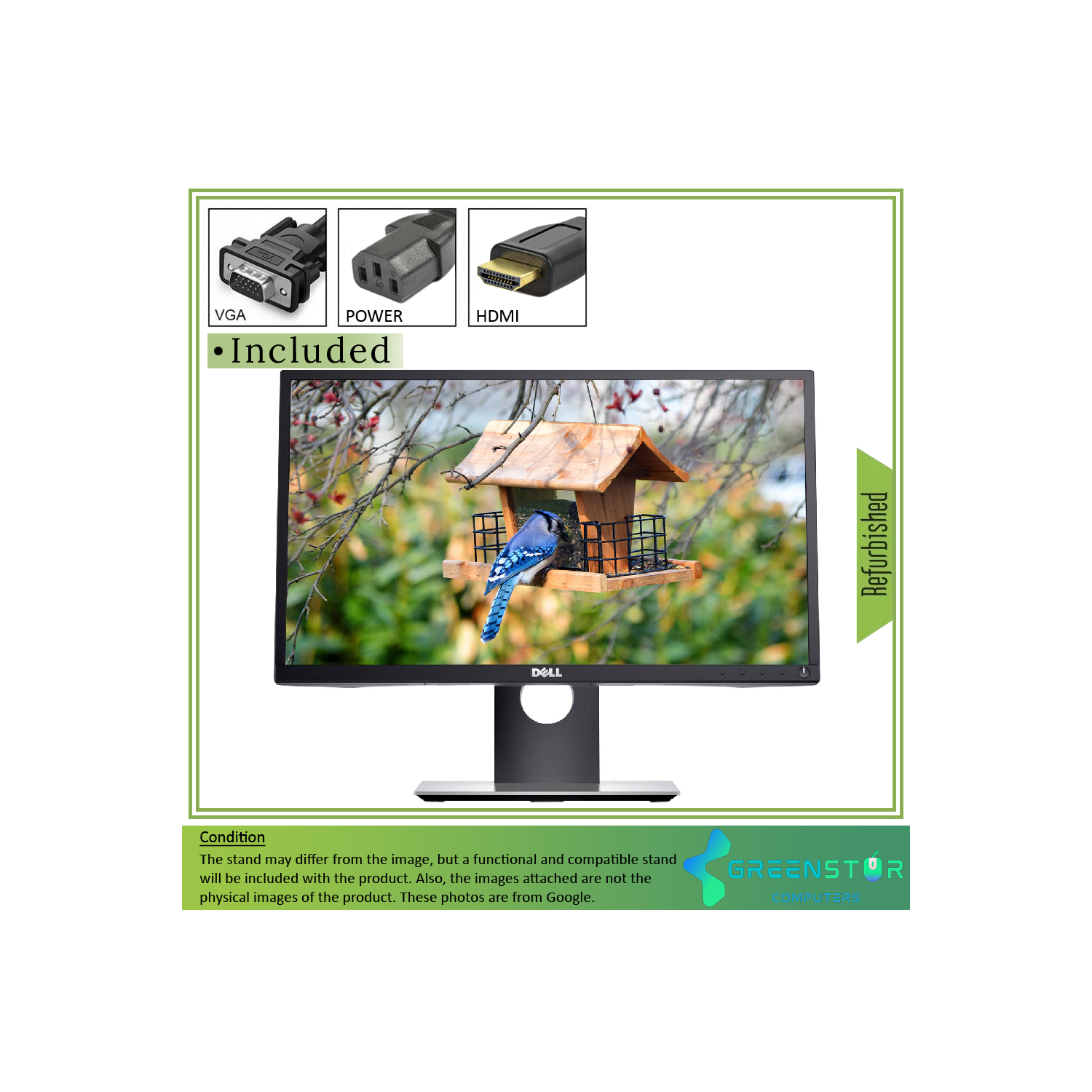 Refurbished(Good) - Dell Professional P2017H 20" Widescreen 1600X900 HD+ LED Backlight LCD IPS Panel Monitor