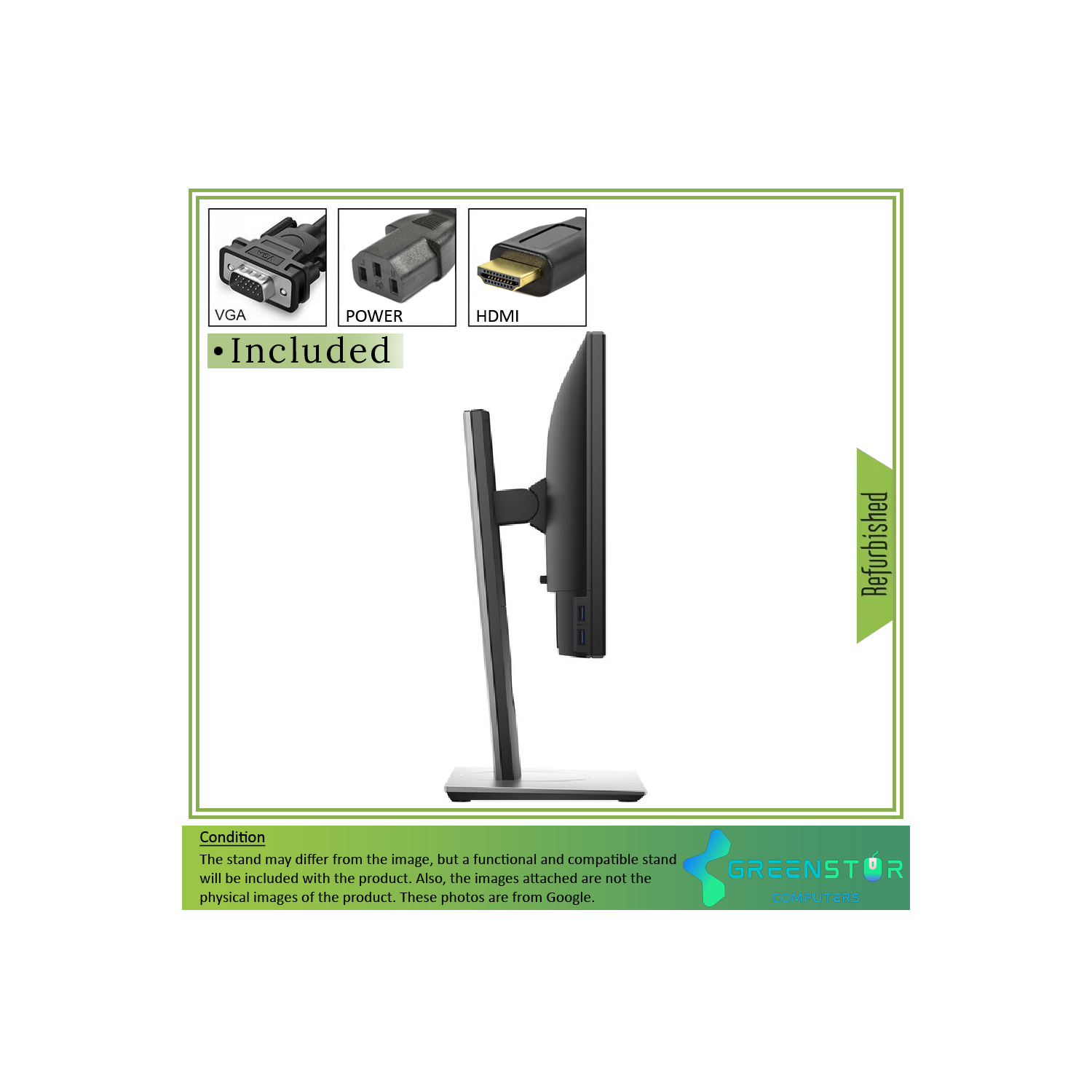 Refurbished(Good) - Dell Professional P2017H 20" Widescreen 1600X900 HD+ LED Backlight LCD IPS Panel Monitor