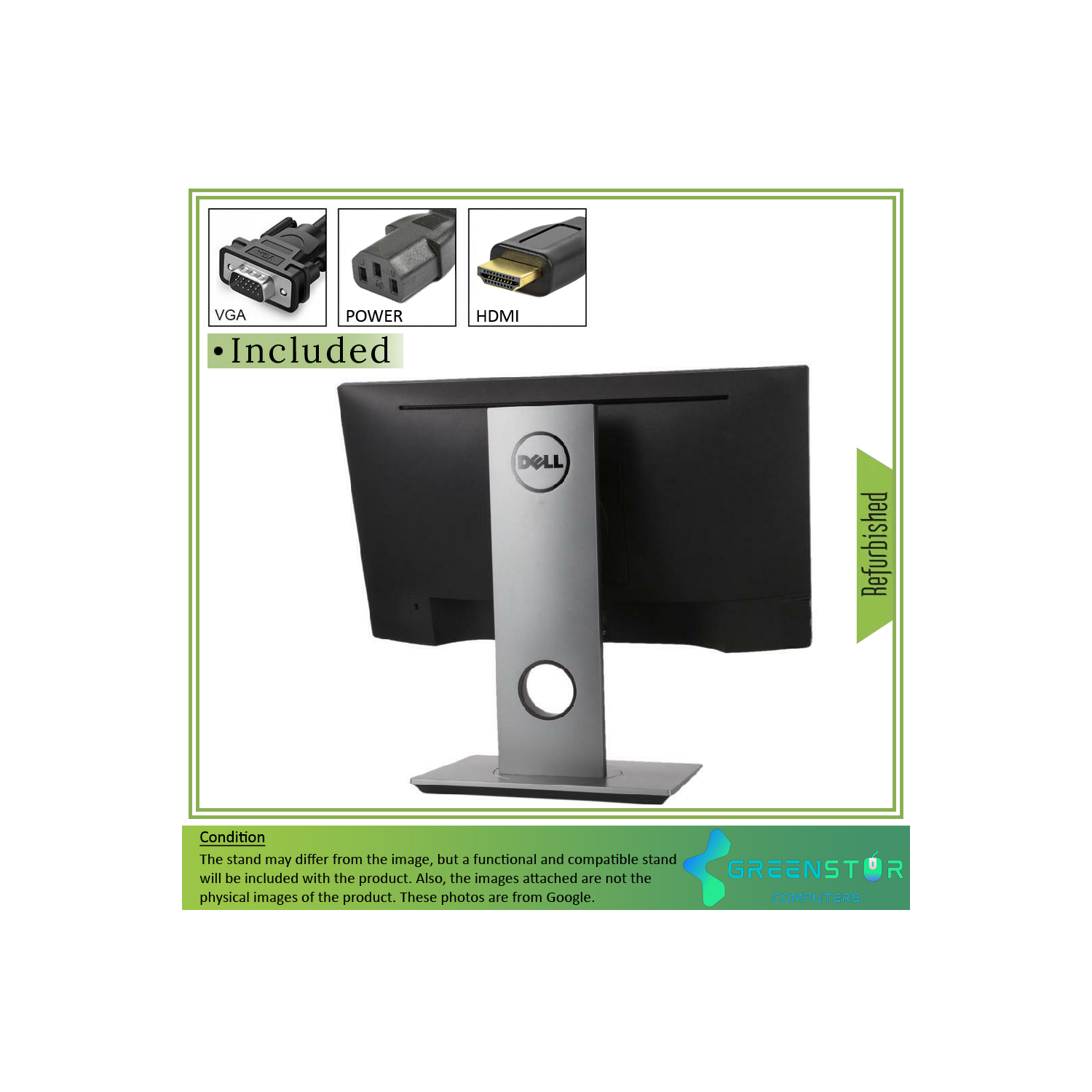 Refurbished(Good) - Dell Professional P2017H 20" Widescreen 1600X900 HD+ LED Backlight LCD IPS Panel Monitor