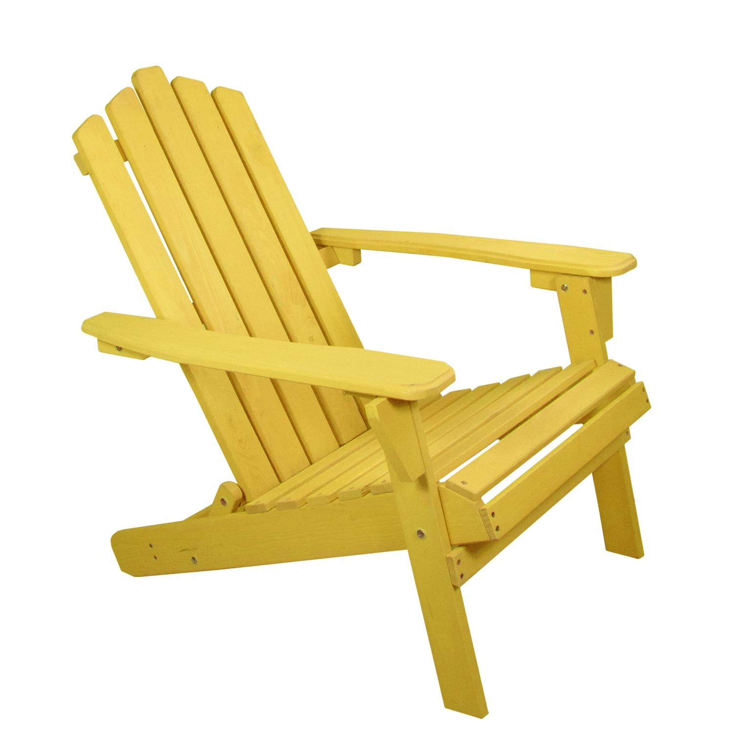 Chaise Adirondack pliante en bois classique jaune de 36 po