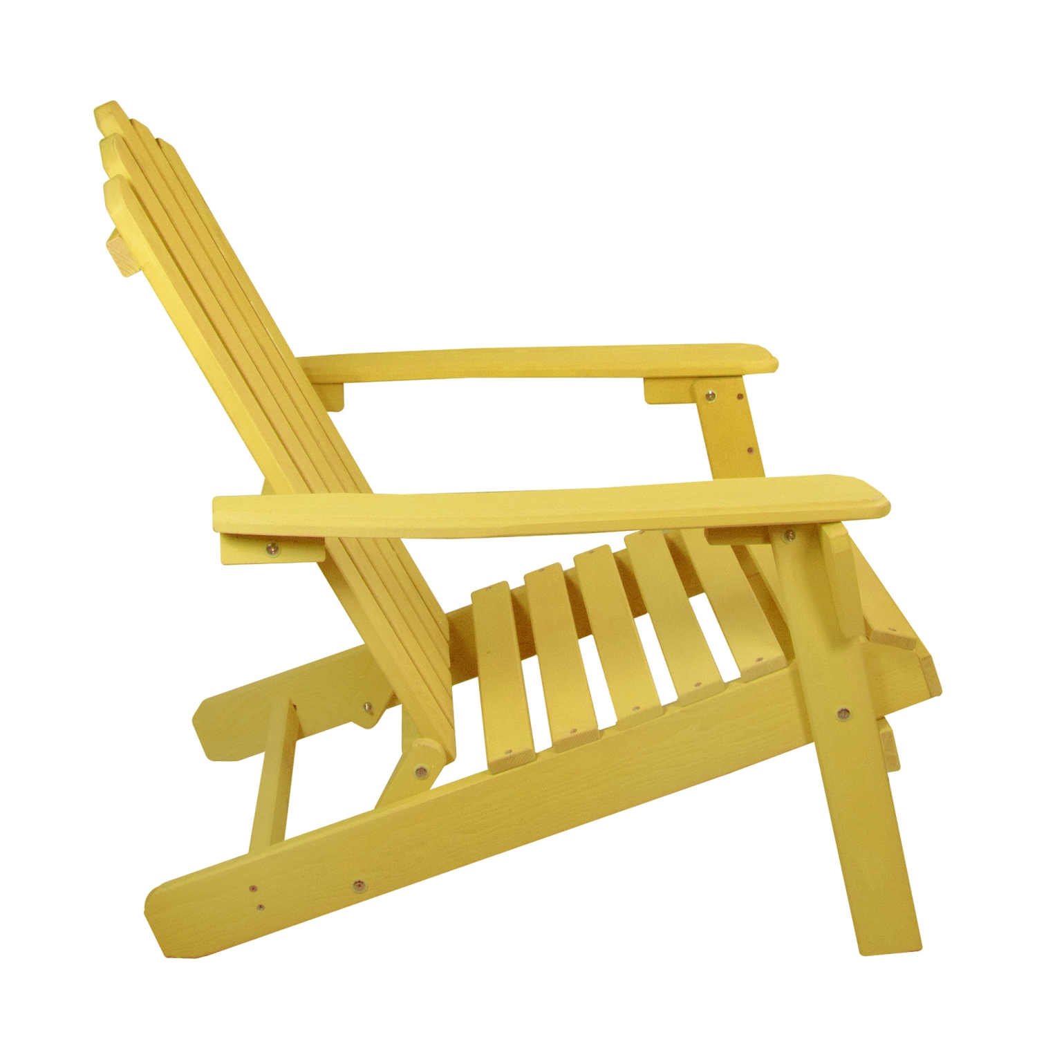 Chaise Adirondack pliante en bois classique jaune de 36 po