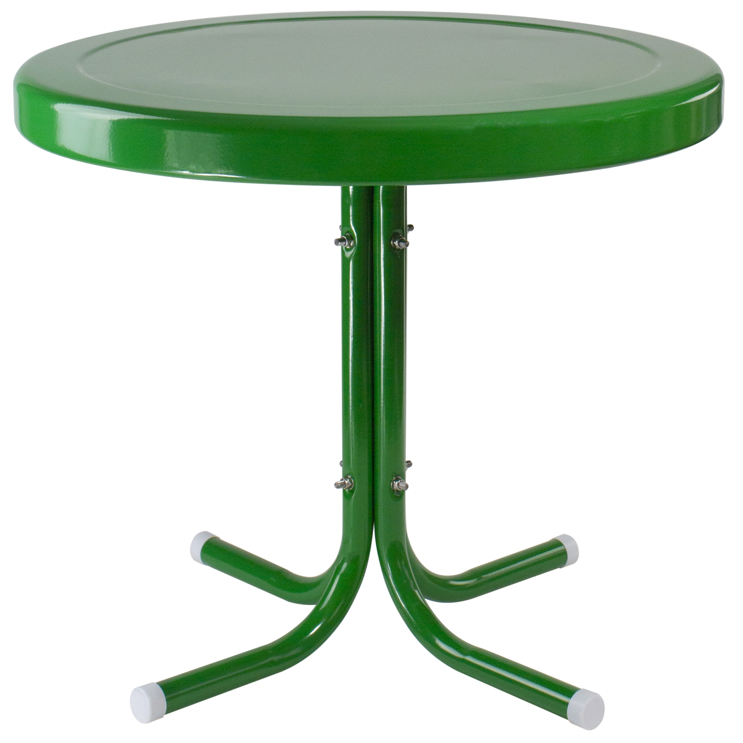 22" Outdoor Retro Tulip Side Table, Green