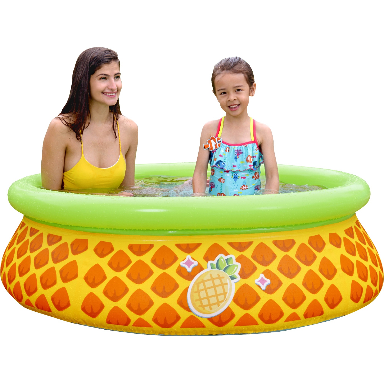 5' Inflatable Yellow and Green Pineapple Kiddie Swimming Pool