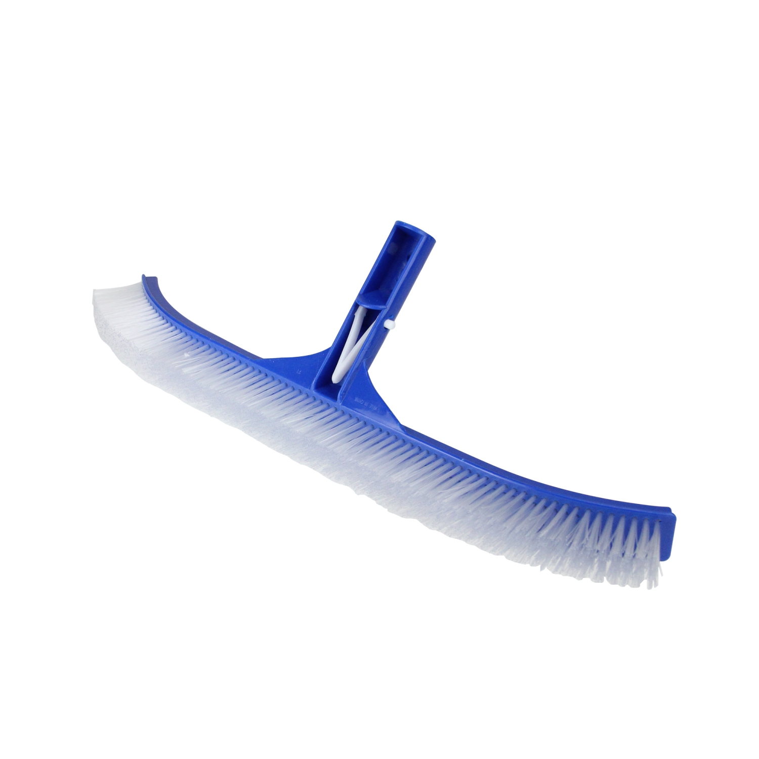 Brosse incurvée de nettoyage de piscine bleue de 17,5 po avec support pour le dos