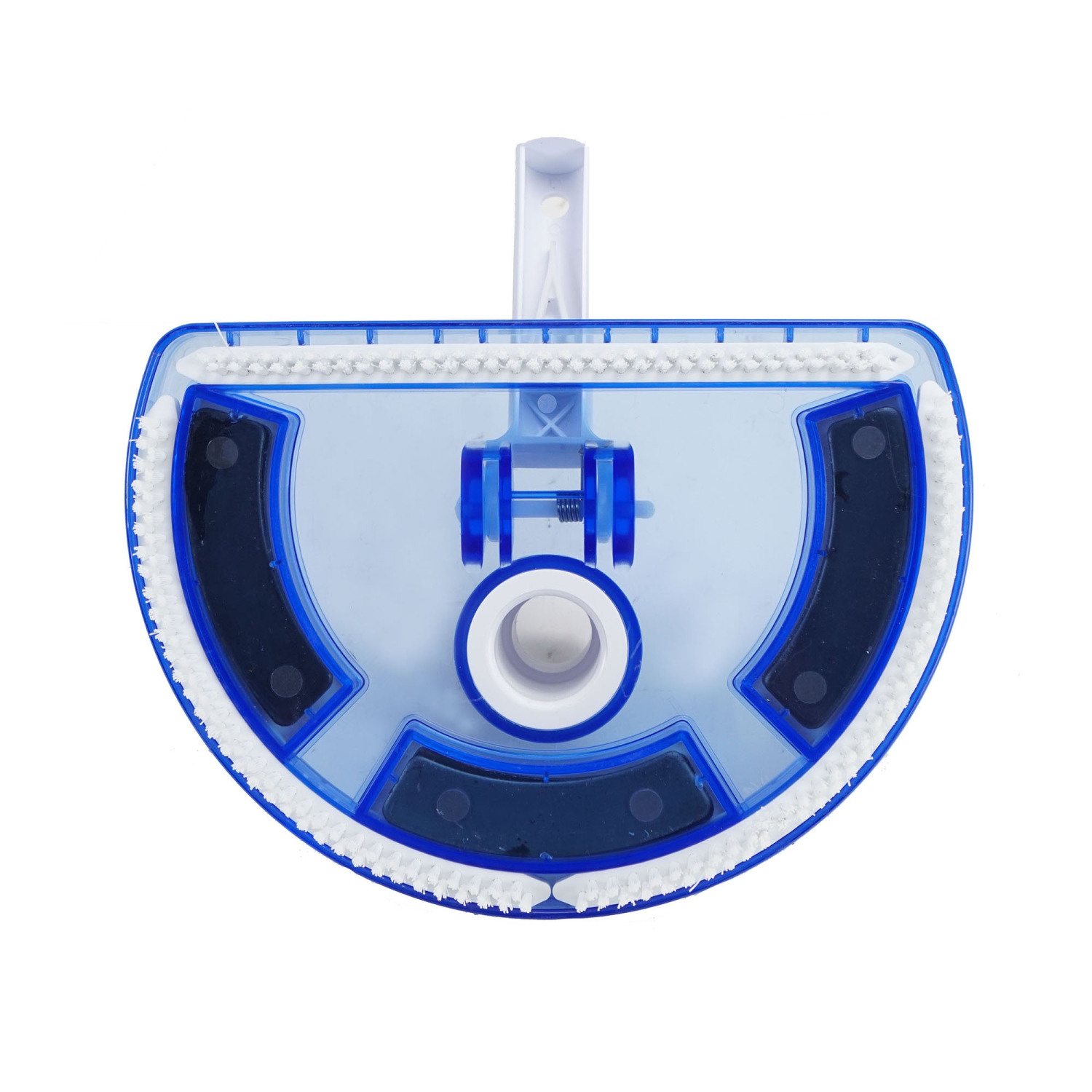 Tête d'aspirateur de piscine de luxe en vinyle demi-lune, 10,5 po, blanc et bleu