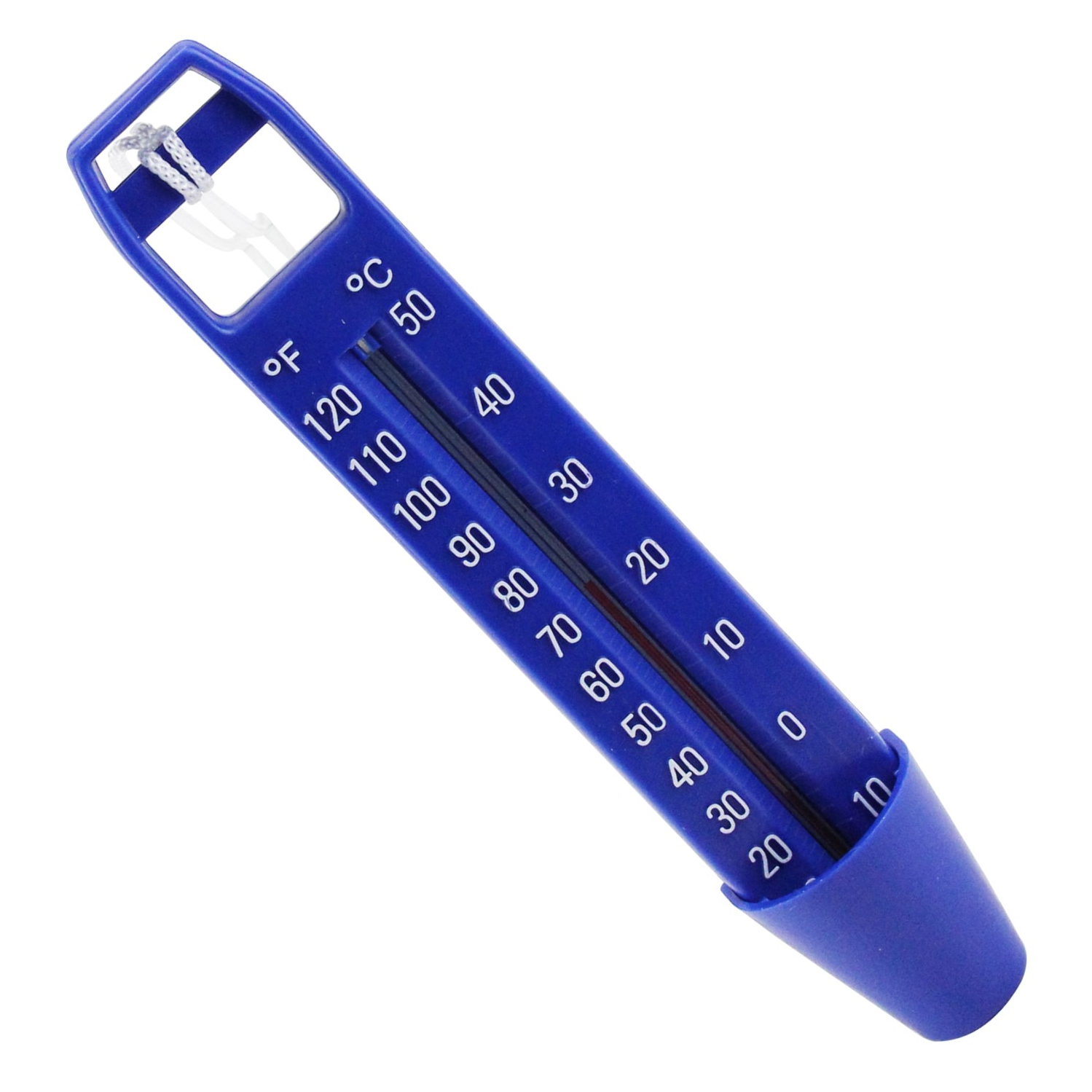 Thermomètre de piscine bleu et blanc de 9,5 po