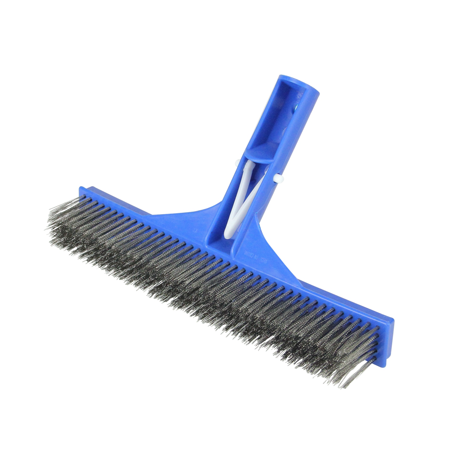 Brosse à algues en acier inoxydable bleu de 9,75 po pour piscines de ciment