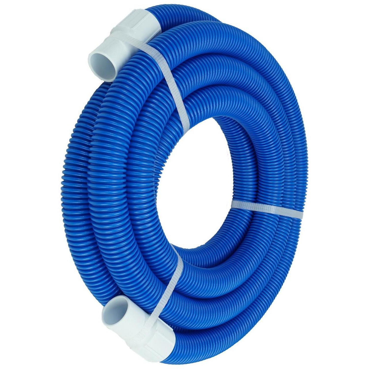Tuyau d'aspirateur moulé bleu et blanc avec poignets pivotants 27 pi x 1,25 po