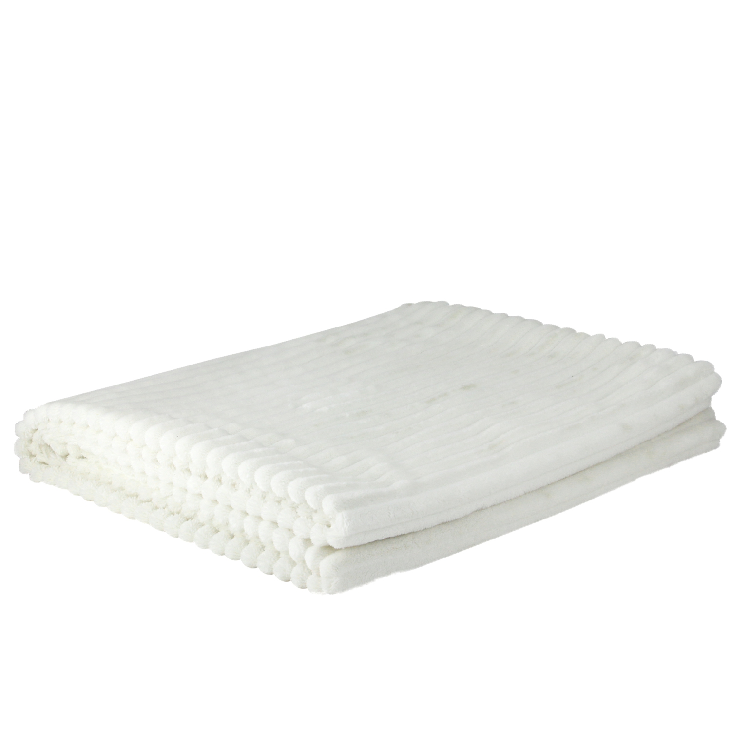 Cream White Ultra Plush Micro Fleece Throw Blanket 50" x 60"