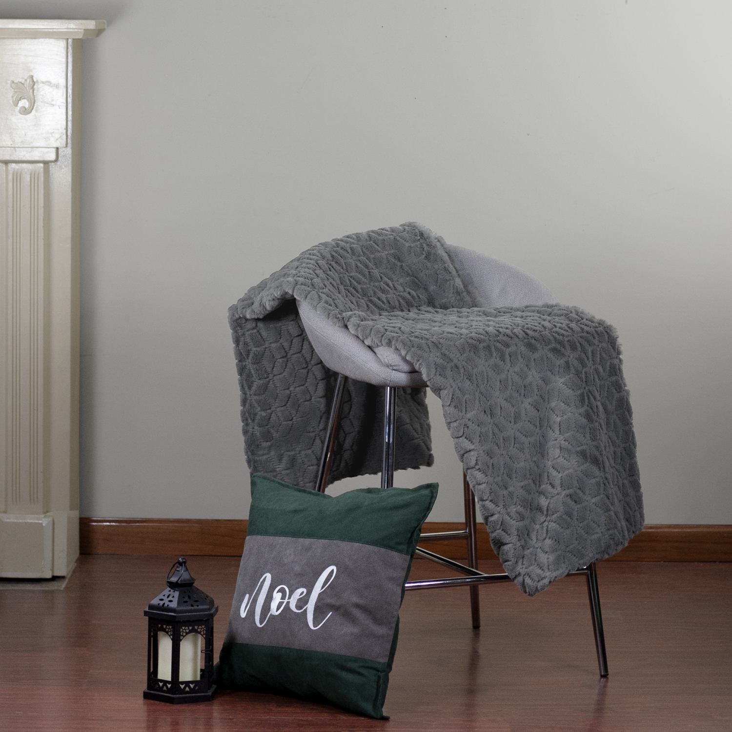 Dark Gray Ultra Plush Faux Fur Throw Blanket 55" x 63"