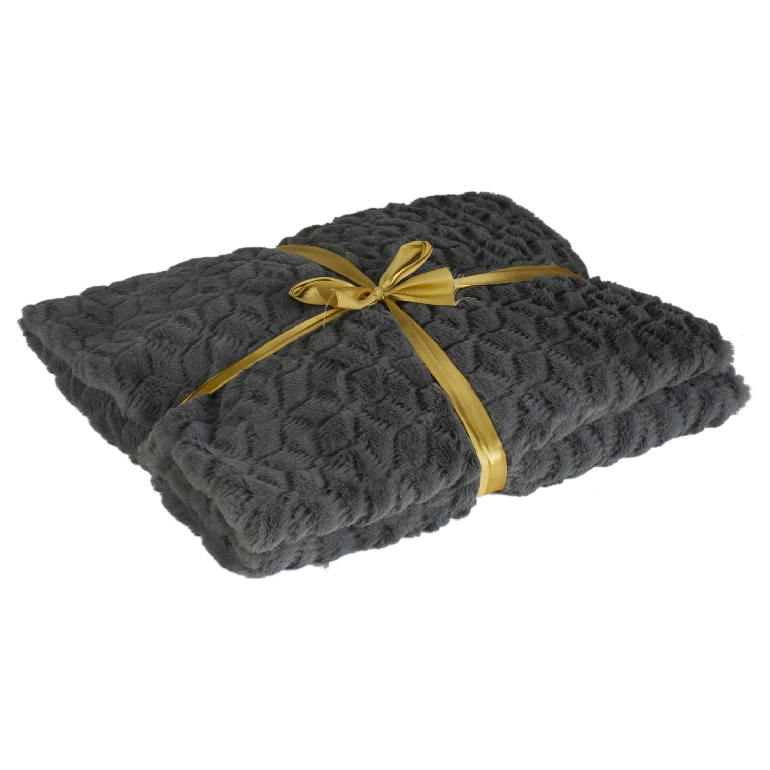 Dark Gray Ultra Plush Faux Fur Throw Blanket 55" x 63"