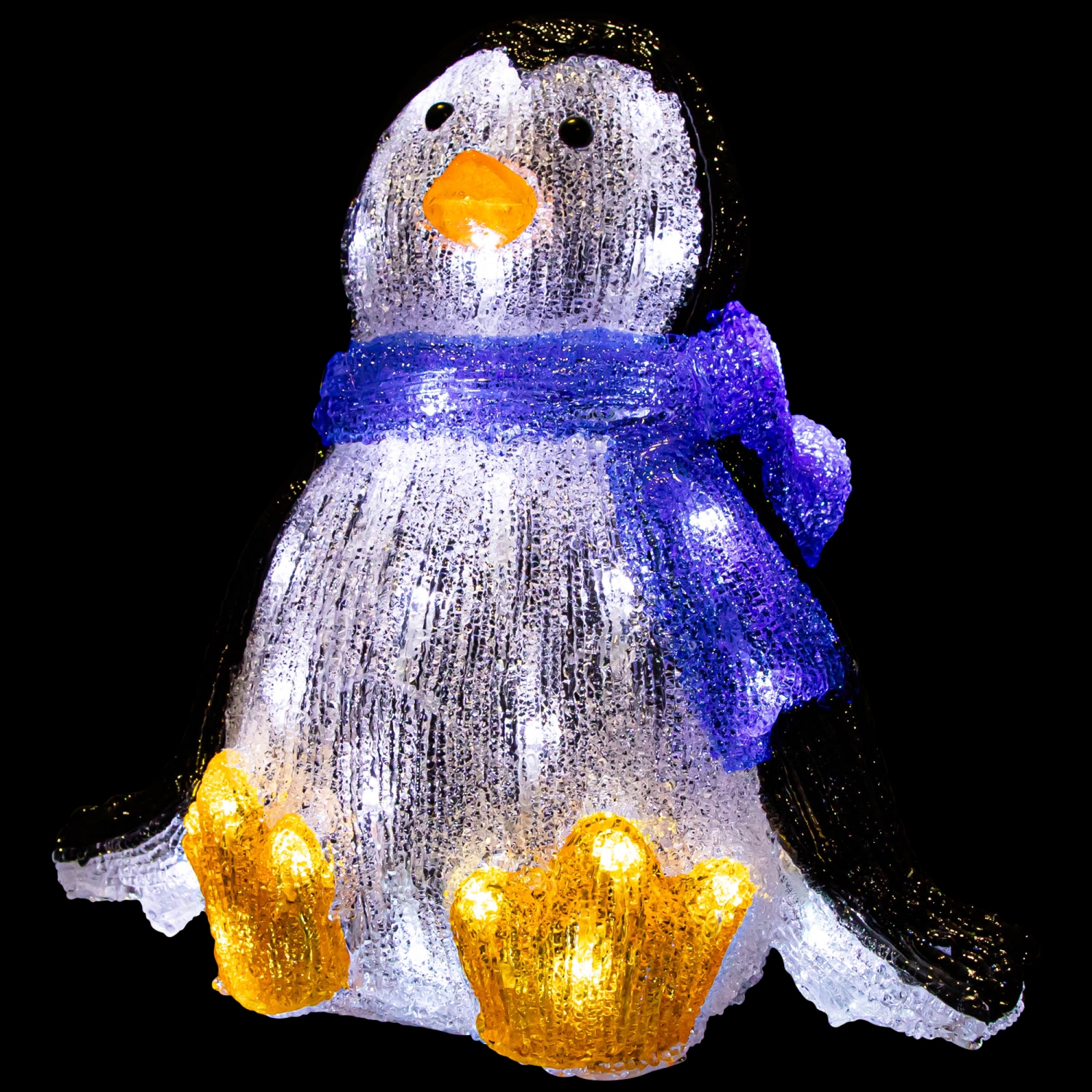 LED Lighted Commercial Grade Acrylic Baby Penguin Outdoor Christmas Decoration - 12"