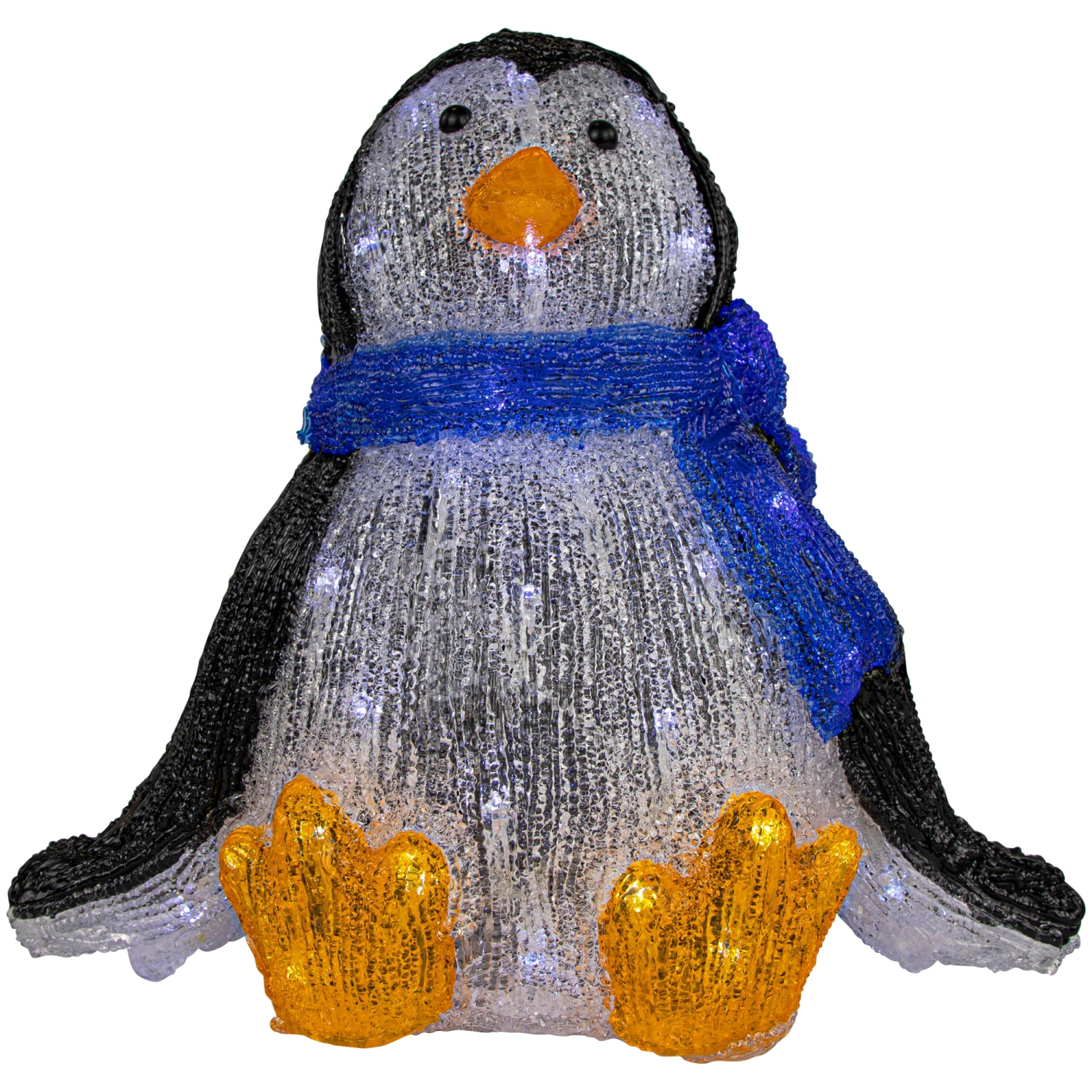 LED Lighted Commercial Grade Acrylic Baby Penguin Outdoor Christmas Decoration - 12"