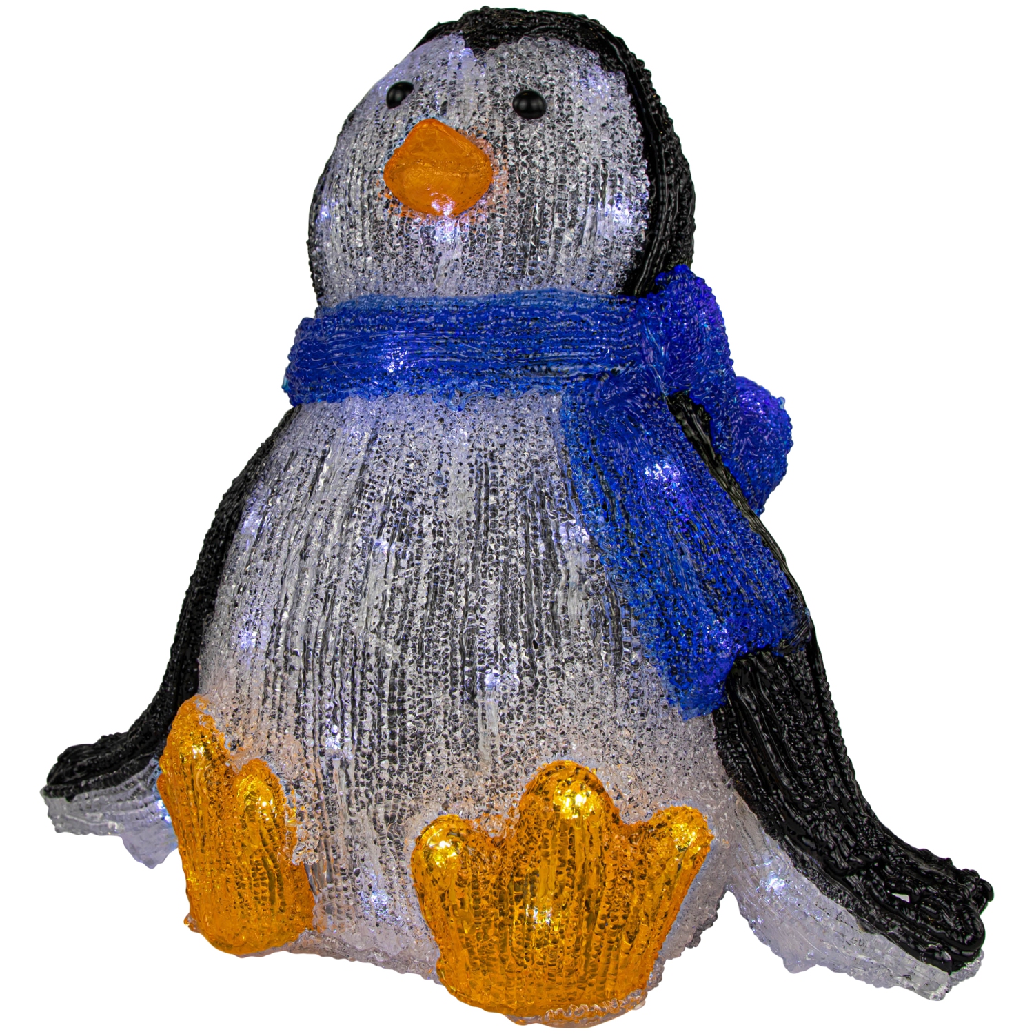 LED Lighted Commercial Grade Acrylic Baby Penguin Outdoor Christmas Decoration - 12"