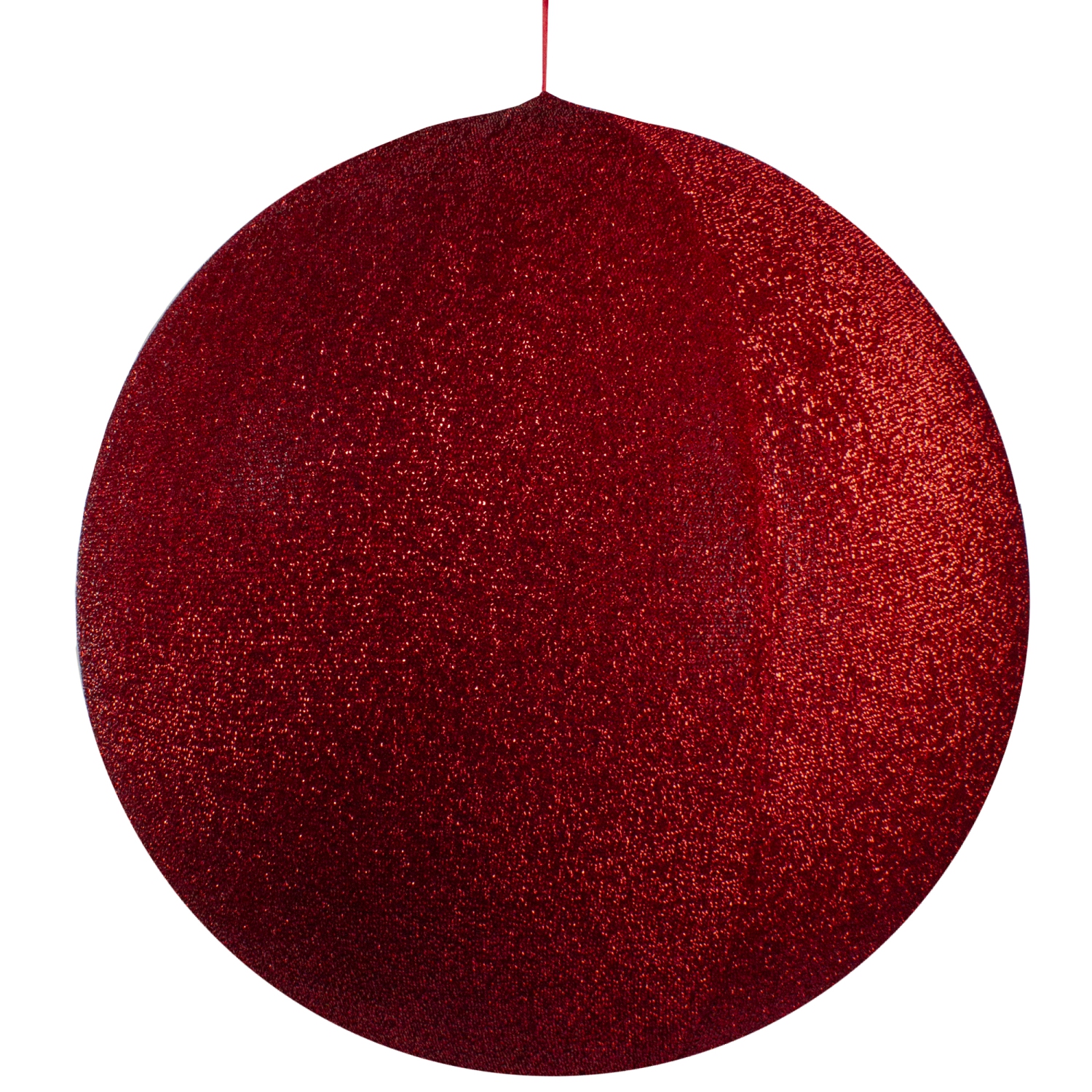 Inflatable Tinsel Commercial Christmas Ball Ornament Outdoor Decoration - 27.5" - Red