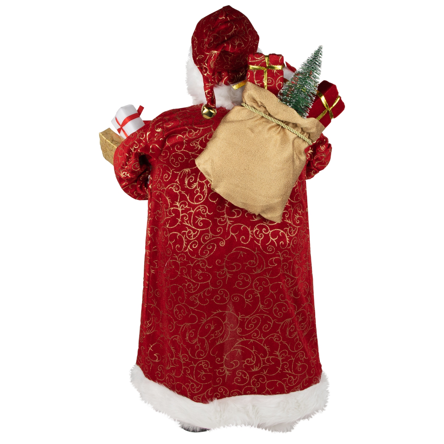 32" Red and Gold Santa Claus with Gifts Christmas Figure