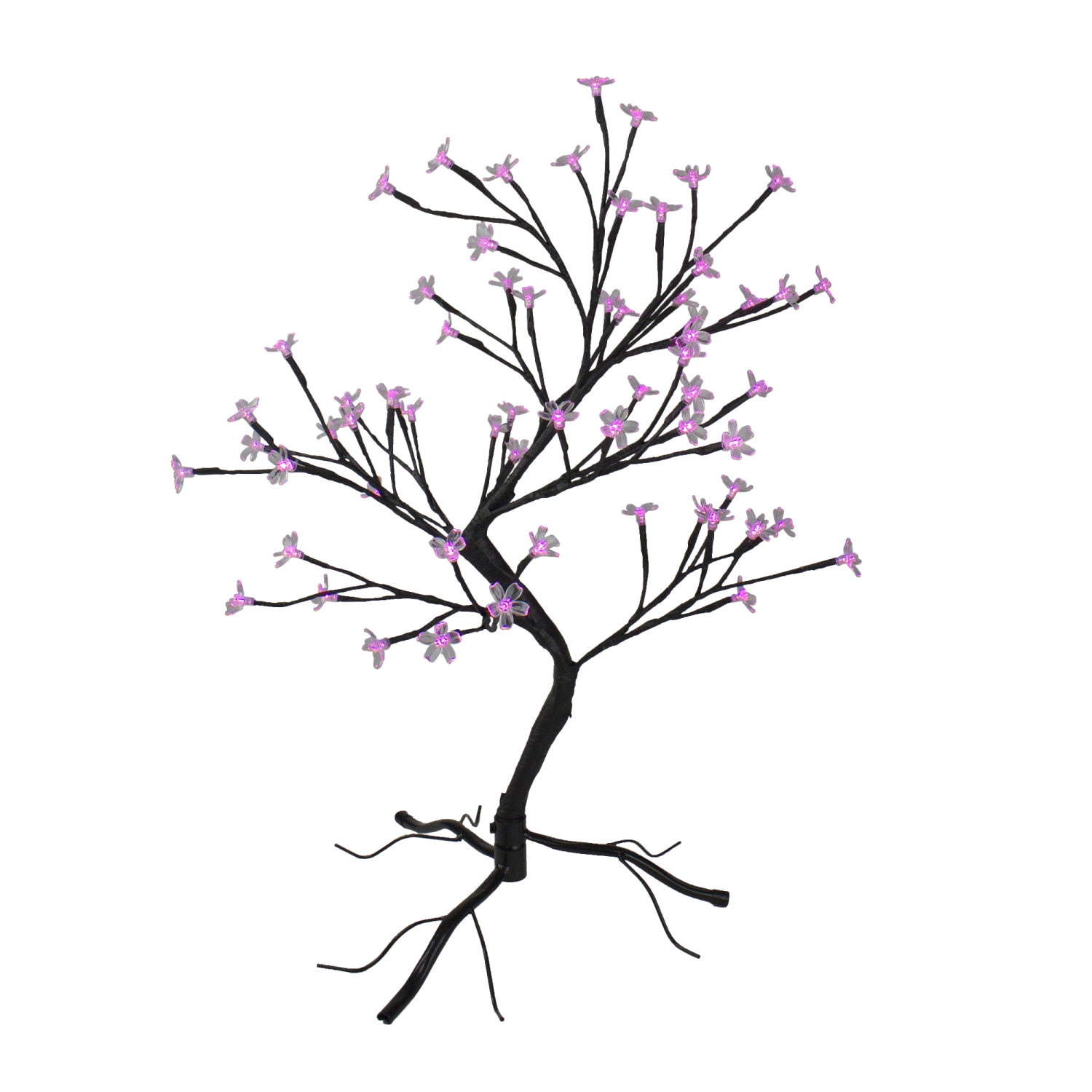 Pre-Lit Japanese Sakura Blossom Flower Artificial Tree - 25" - Pink and Purple LED Lights