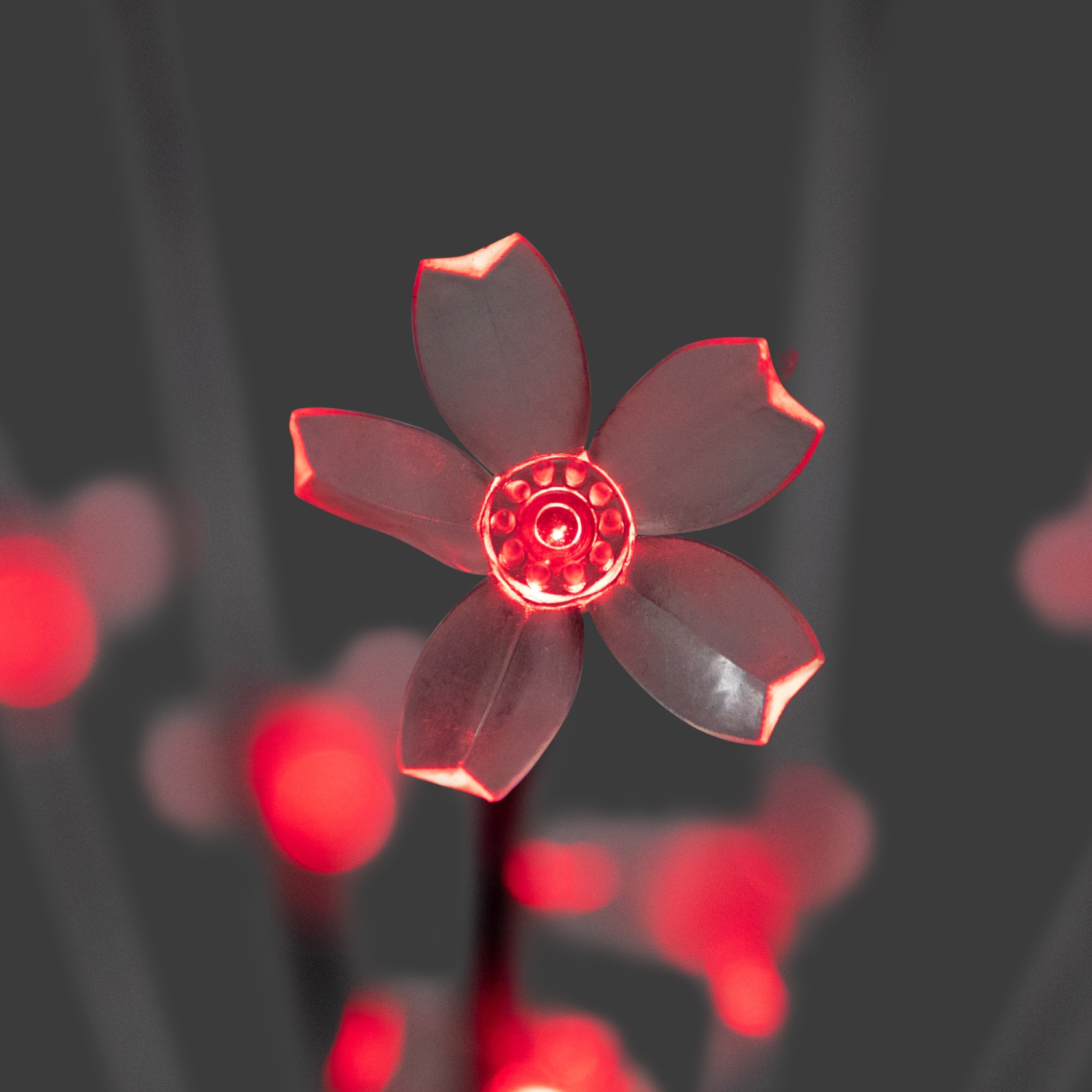 Pre-Lit Cherry Blossom Artificial Tree Branches - 2.5' - Red LED Lights - Set of 3